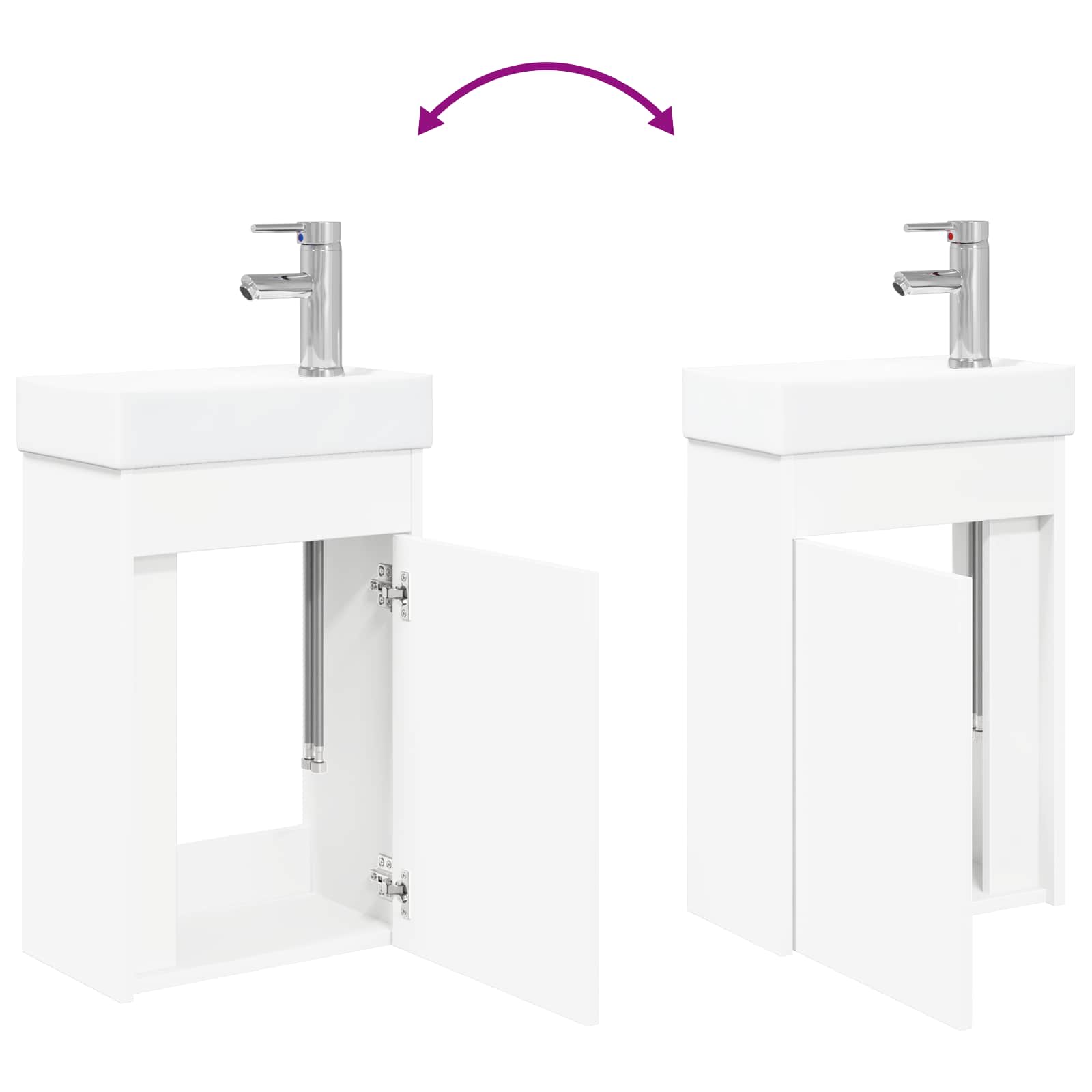 Jedinstveni ormar za kupaonicu s umivaonikom Bijela