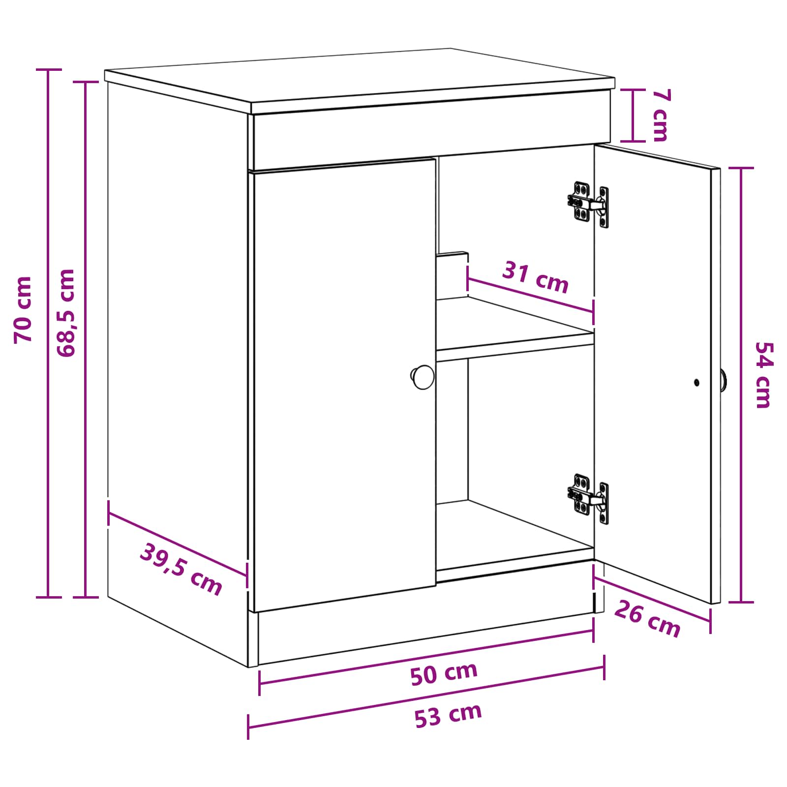 Kupaonski ormar Crna 54 x 41 x 70 cm Konstruirano drvo