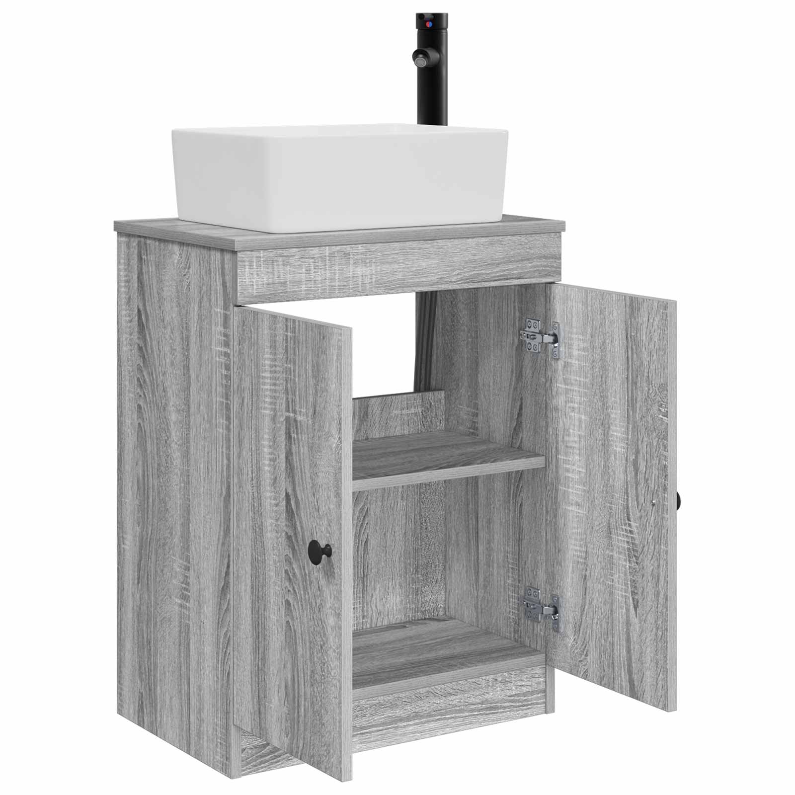 Kupaonski umivaonik s sudoperom Siva Sonoma 54 x 35 x 83 cm