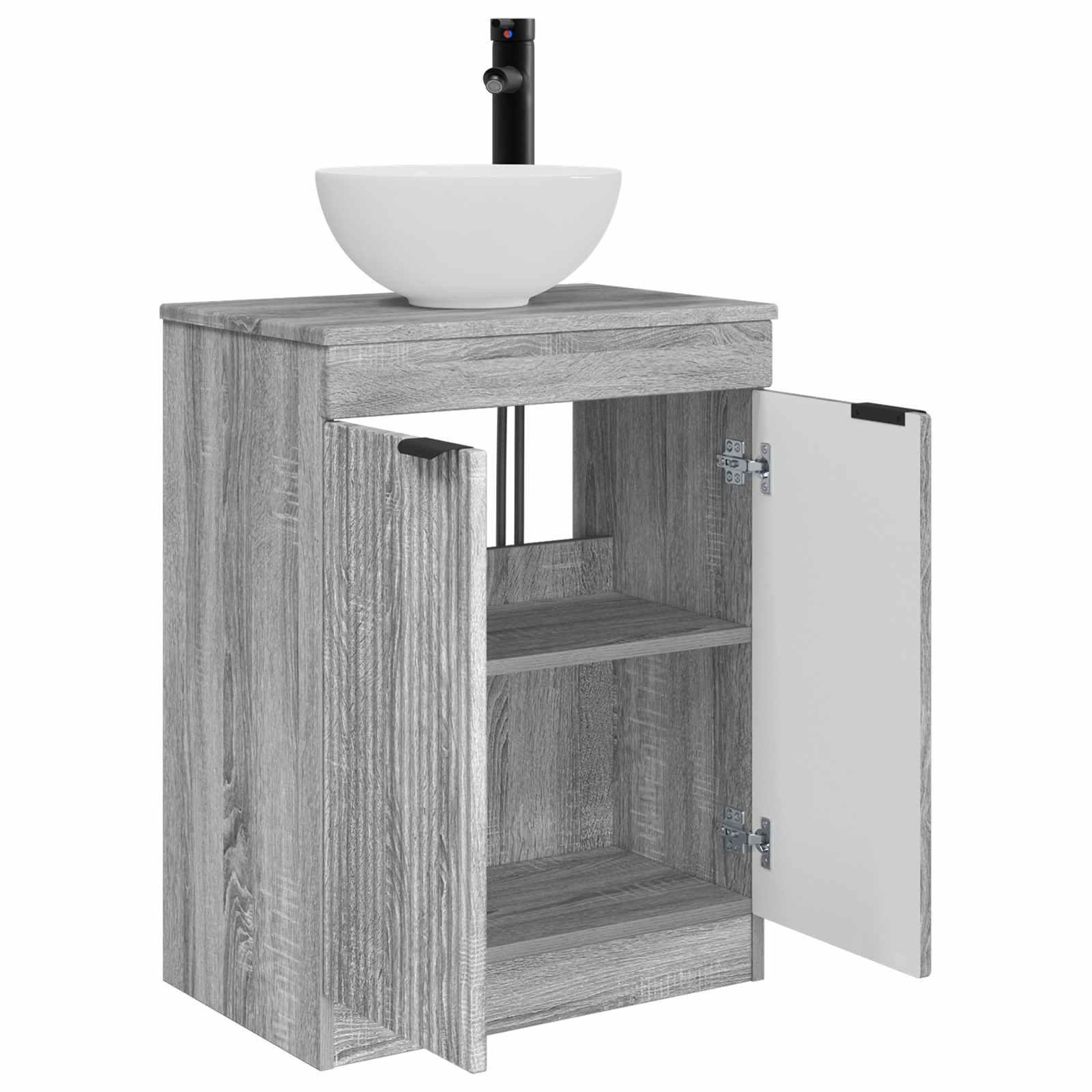 Kupaonski umivaonik s sudoperom Siva Sonoma 54 x 35 x 83 cm