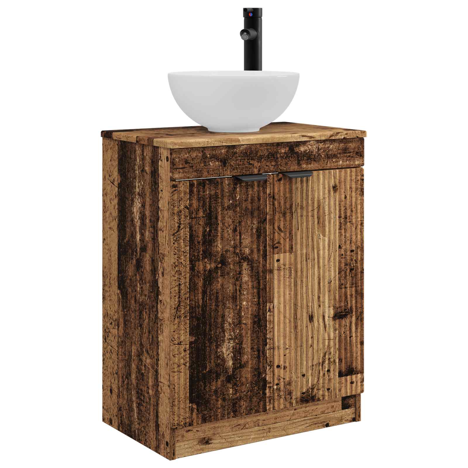 Kupaonski umivaonik s sudoperom Staro drvo 54 x 35 x 83 cm