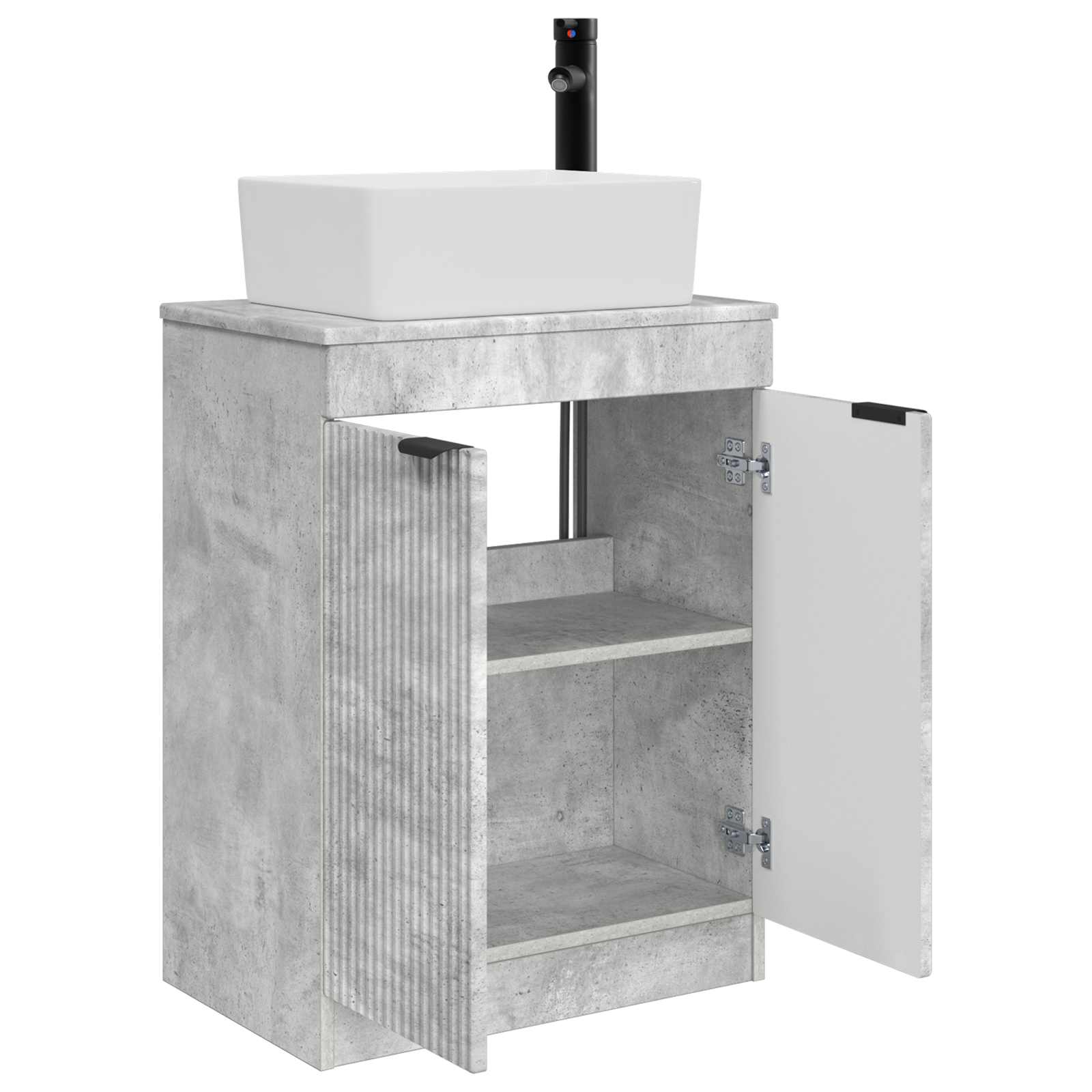 Kupaonski umivaonik s sudoperom Betonska siva 54 x 35 x 83 cm