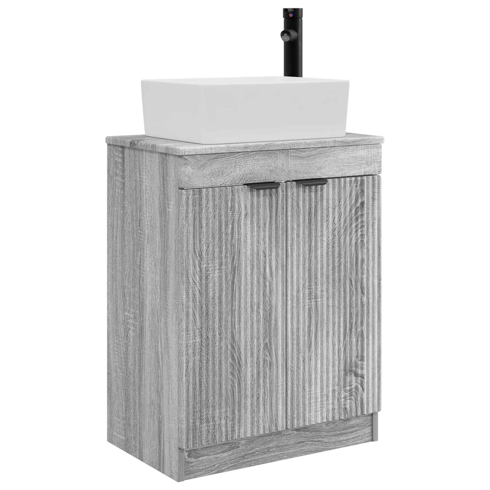 Kupaonski umivaonik s sudoperom Siva Sonoma 54 x 35 x 83 cm