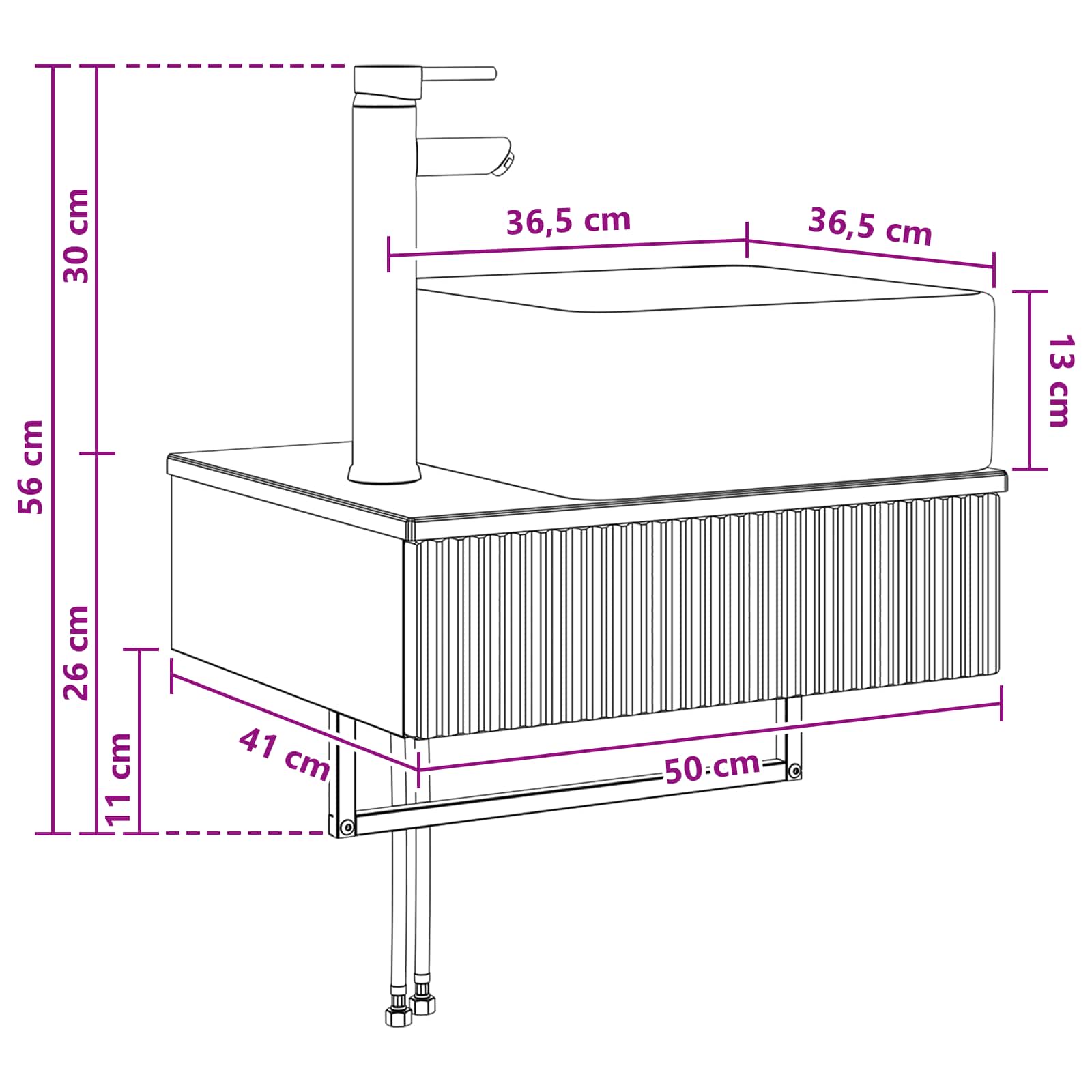 Zidni sudoper Hrast sonoma 50 x 41 x 39 cm Konstruirano drvo