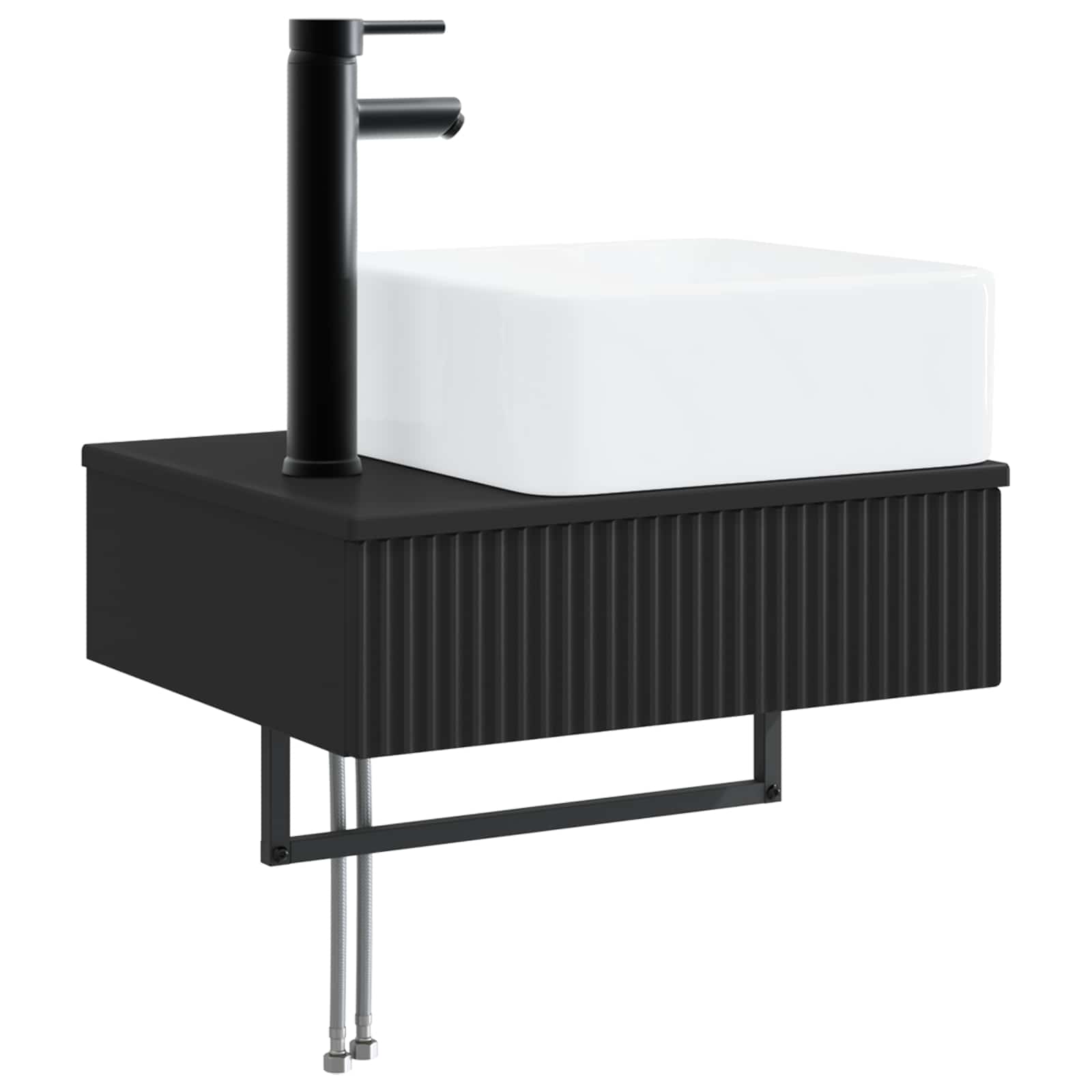 Zidni sudoper Crna 53 x 35 x 39 cm Konstruirano drvo