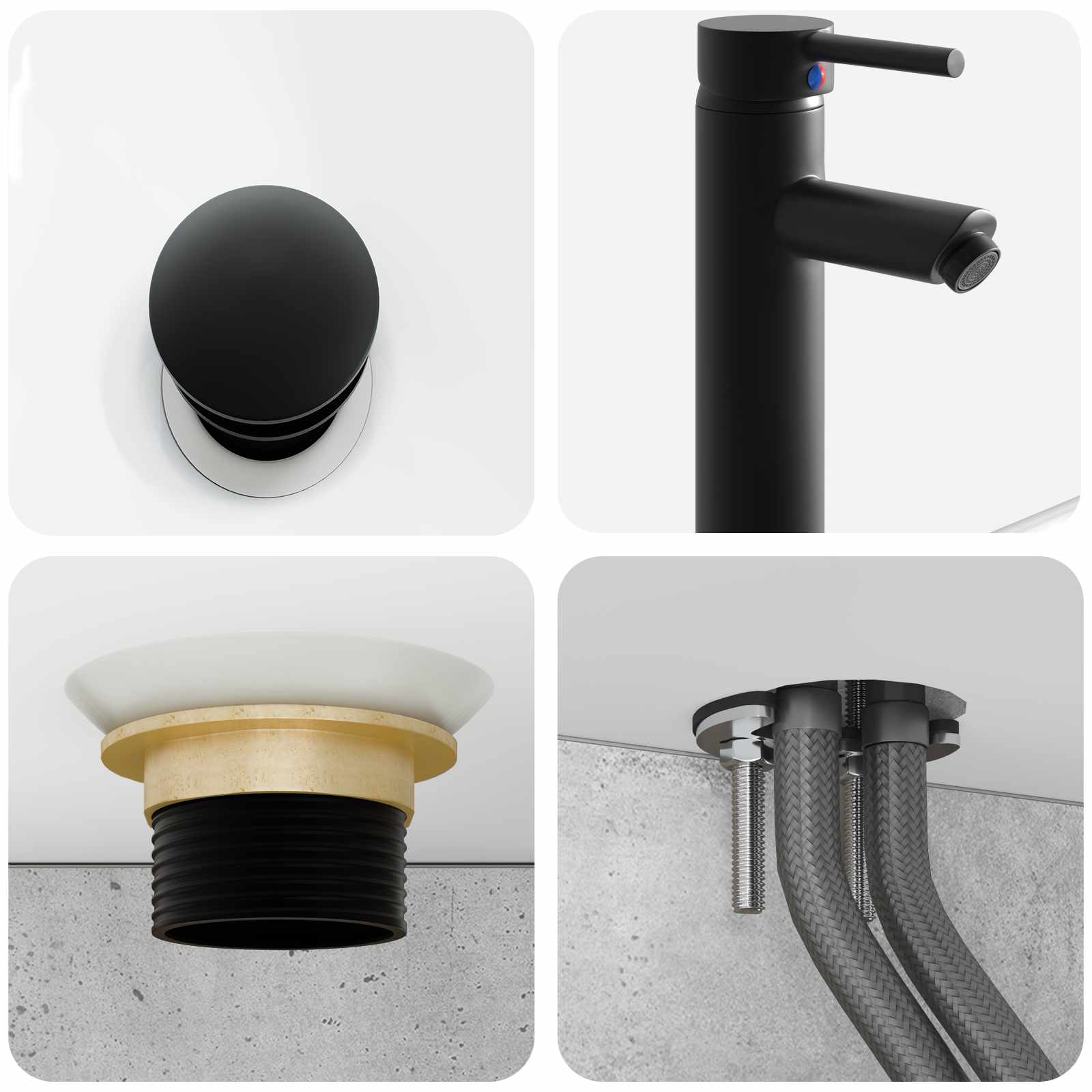 Zidni sudoper Betonska siva 53 x 35 x 39 cm Konstruirano drvo