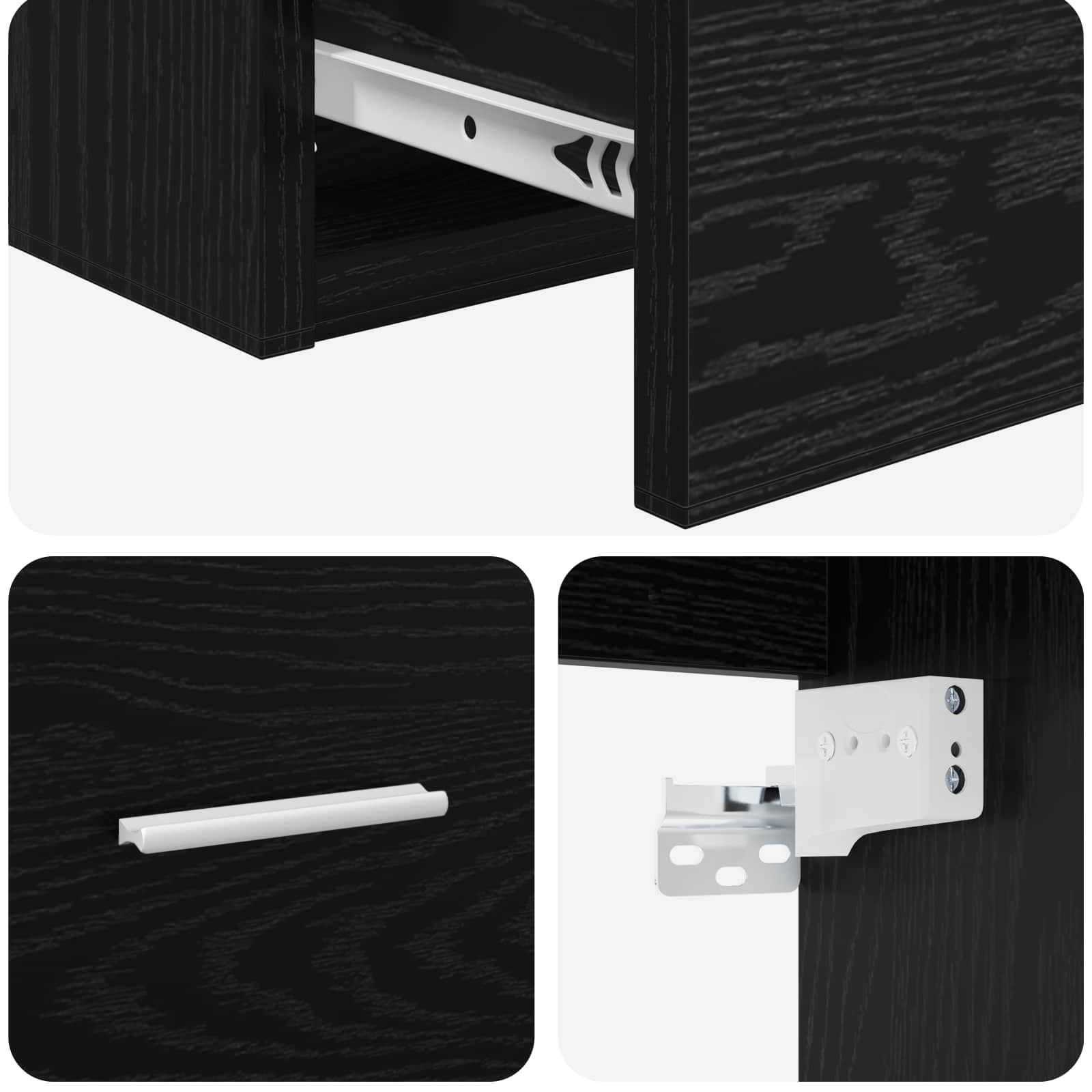 Umivaonik s policom Crni hrast 49,5 x 44,5 x 66 cm