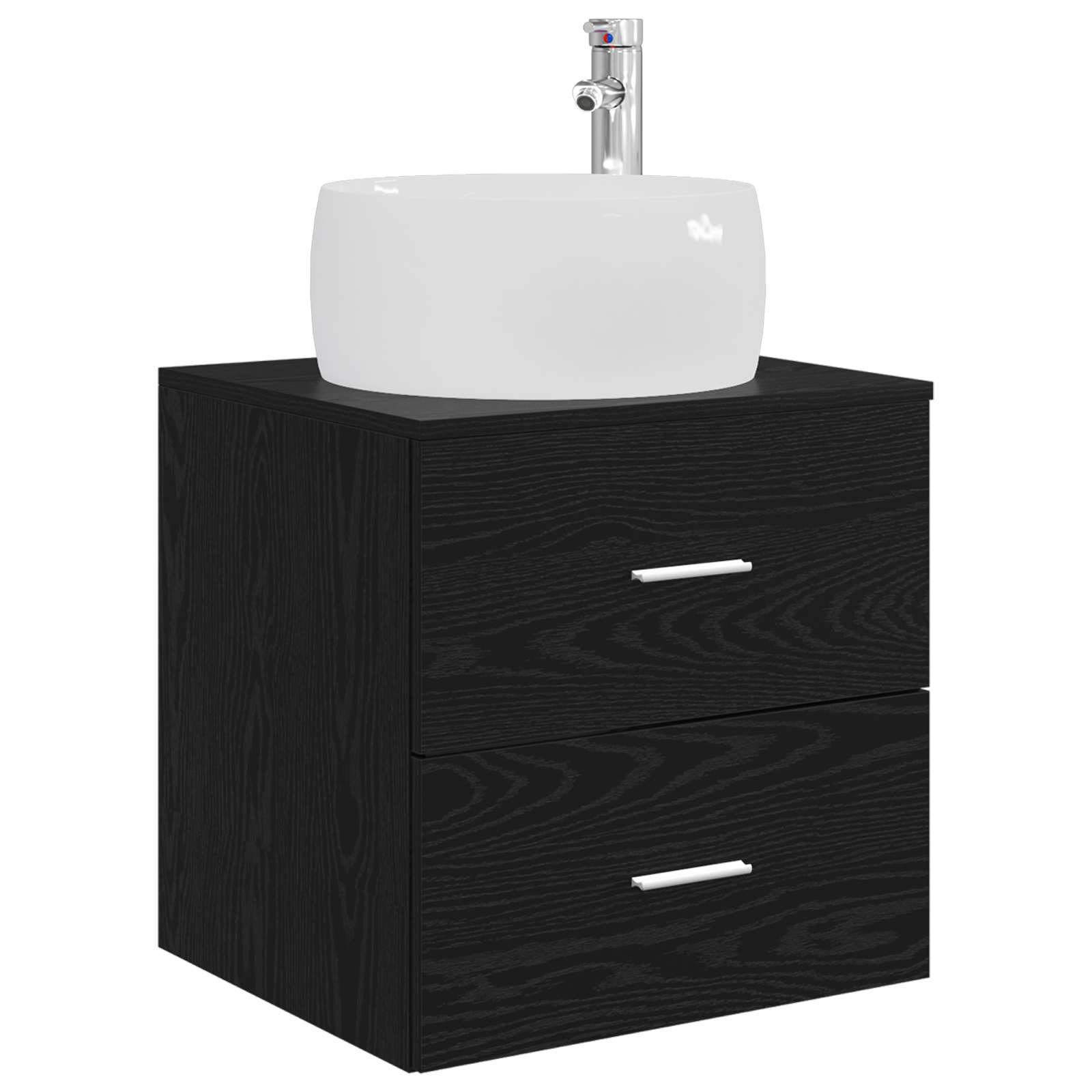 Umivaonik s policom Crni hrast 49,5 x 44,5 x 66 cm