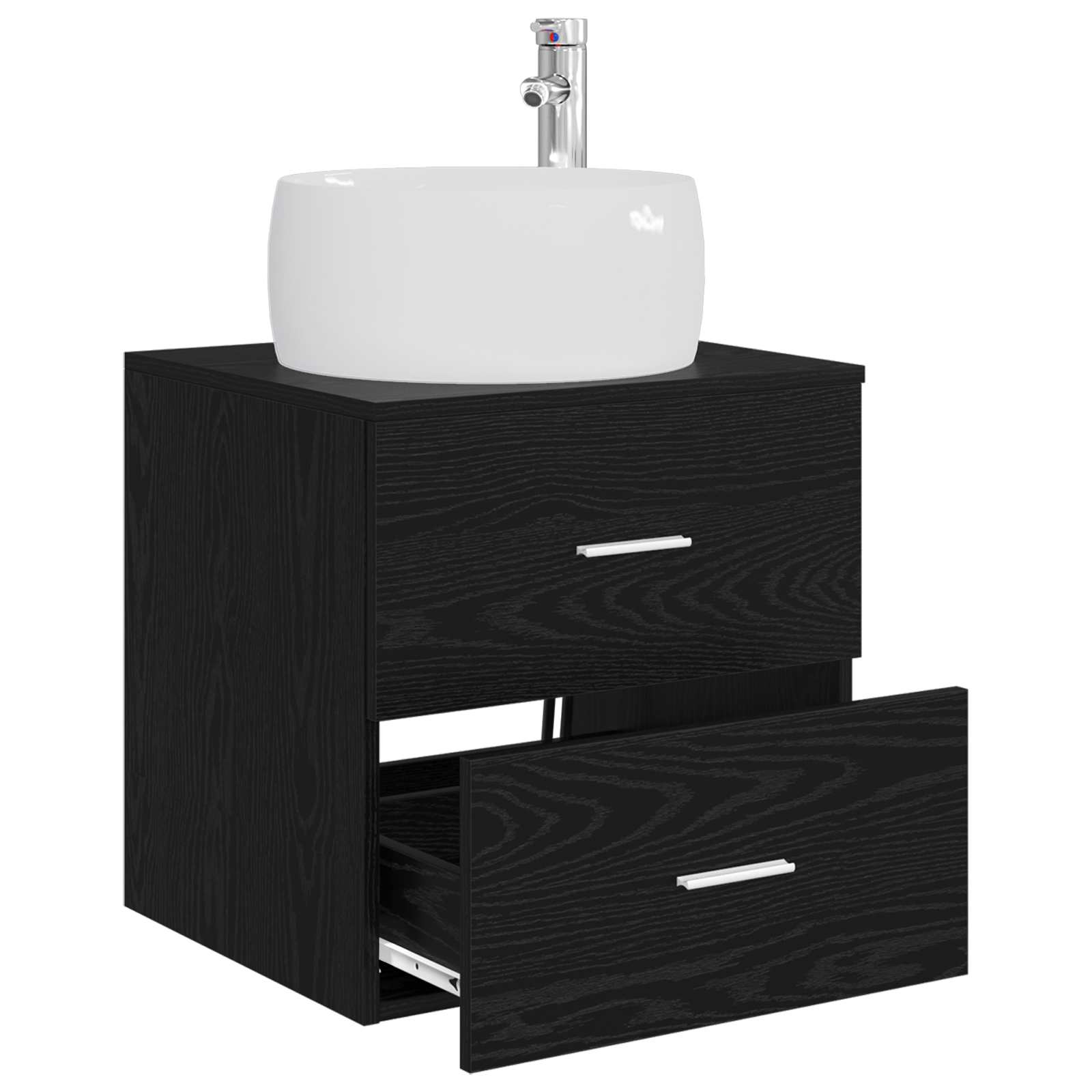 Umivaonik s policom Crni hrast 49,5 x 44,5 x 66 cm