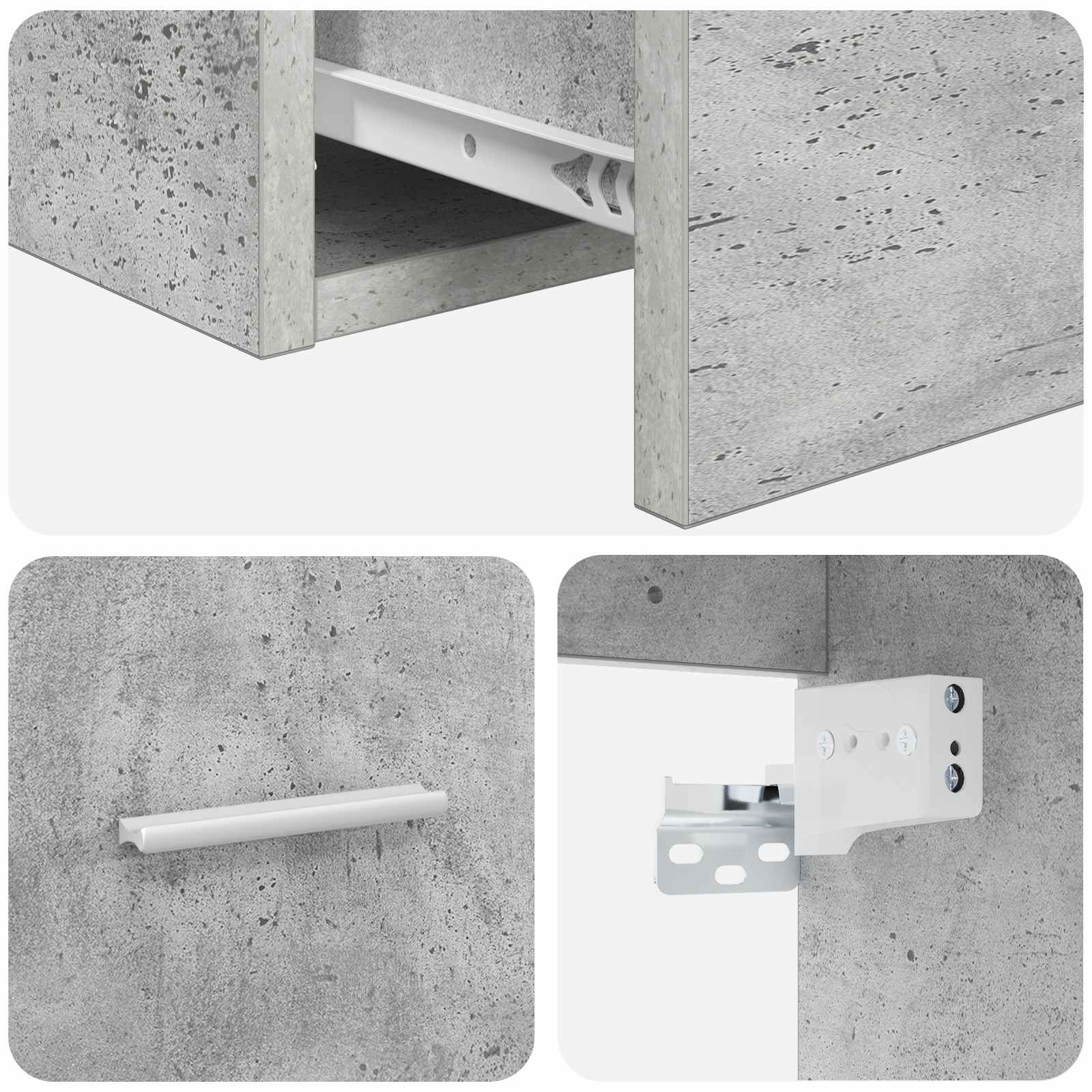 Umivaonik s policom Betonska siva 49,5 x 44,5 x 66 cm