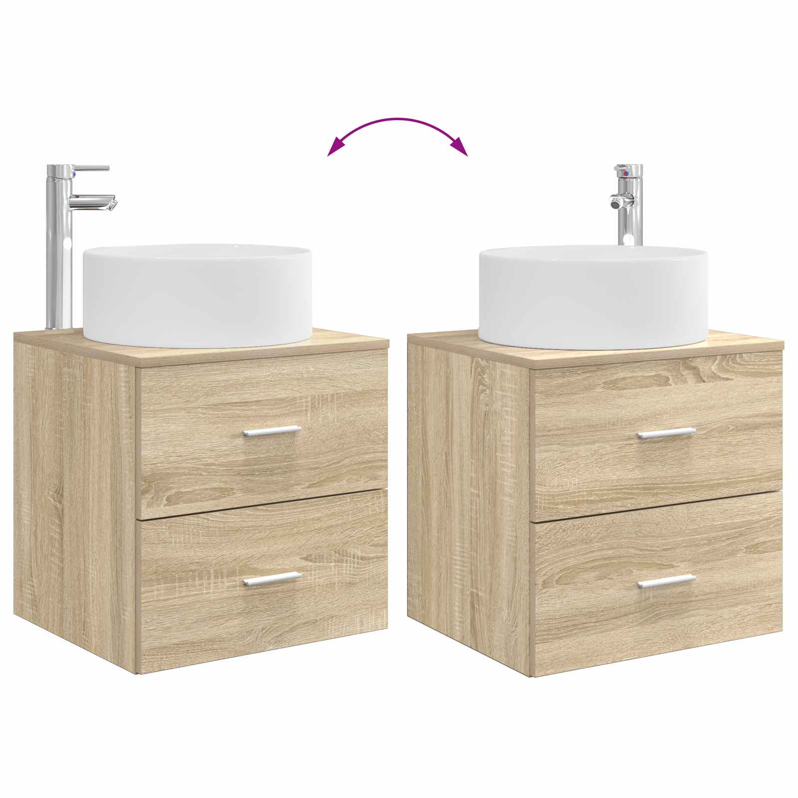 Umivaonik s policom Hrast sonoma 49,5 x 44,5 x 65,5 cm