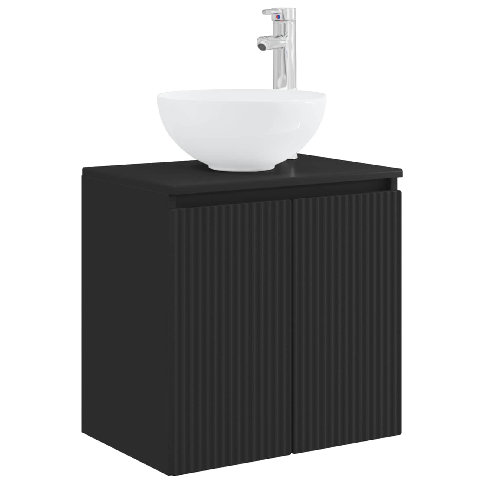 Umivaonik s policom Crna 49,5 x 35 x 63 cm Konstruirano drvo