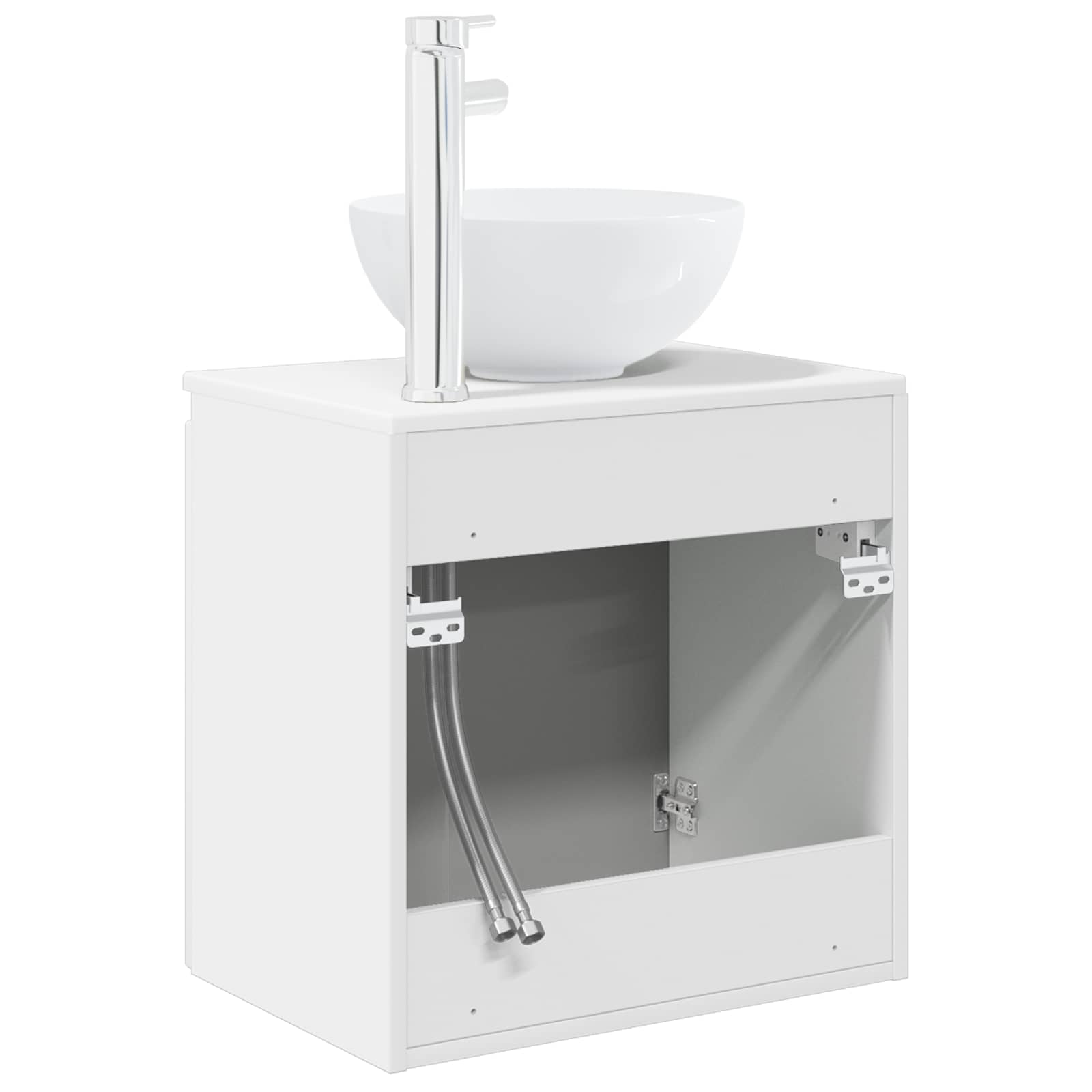 Umivaonik s policom Bijela visokog sjaja 49,5 x 35 x 63 cm