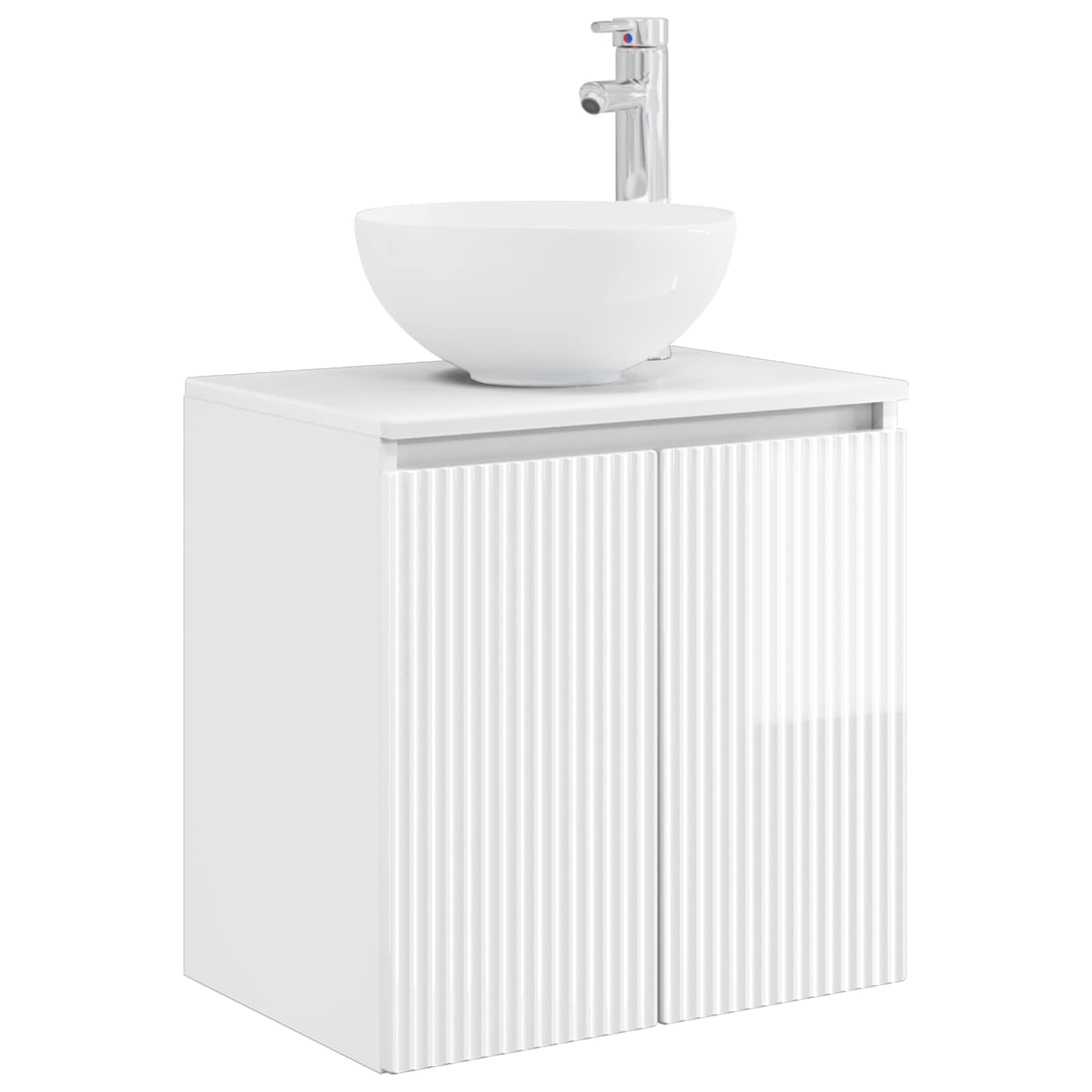 Umivaonik s policom Bijela visokog sjaja 49,5 x 41 x 64,5 cm