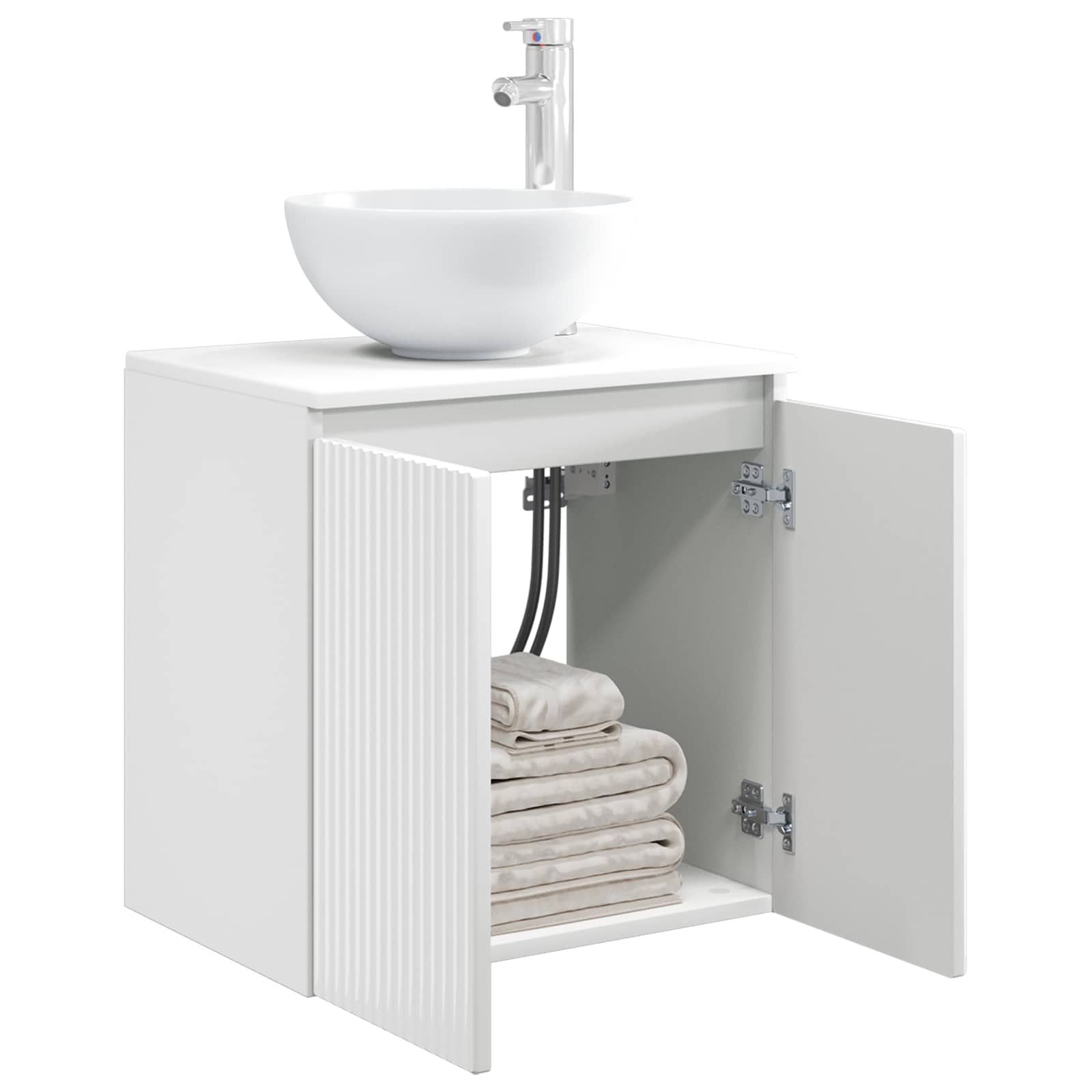Umivaonik s policom Bijela visokog sjaja 49,5 x 41 x 64,5 cm