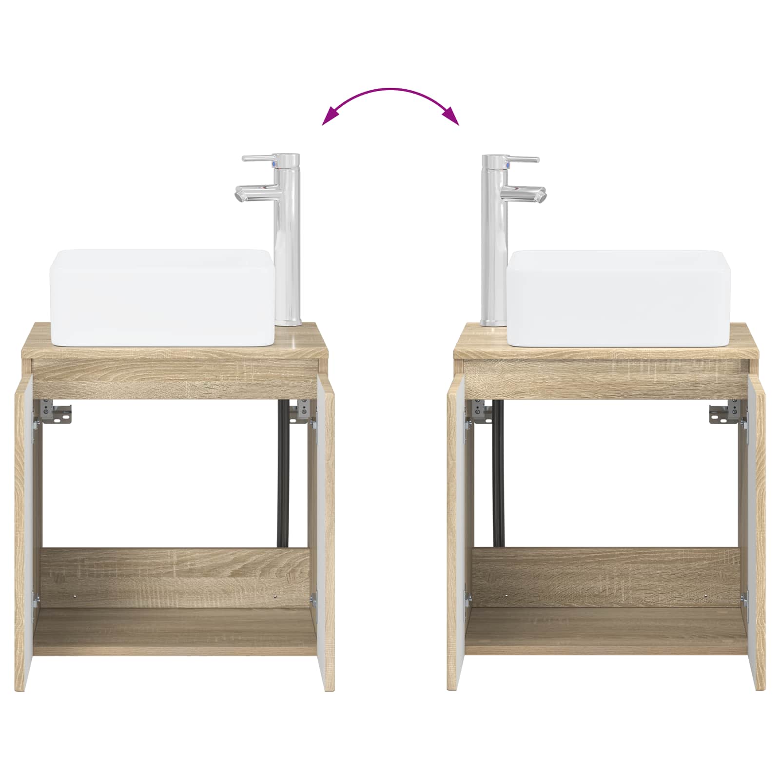 Umivaonik s policom Hrast sonoma 49,5 x 41 x 63 cm