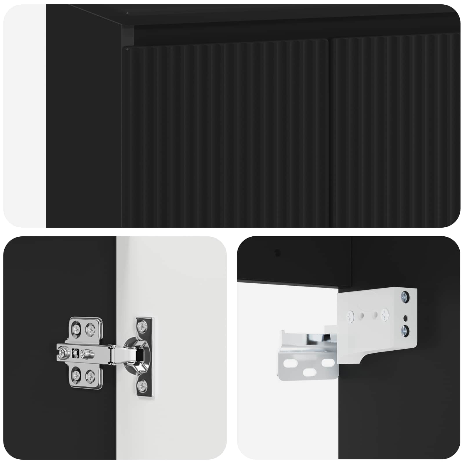 Umivaonik s policom Crna 49,5 x 41 x 62,5 cm Konstruirano drvo