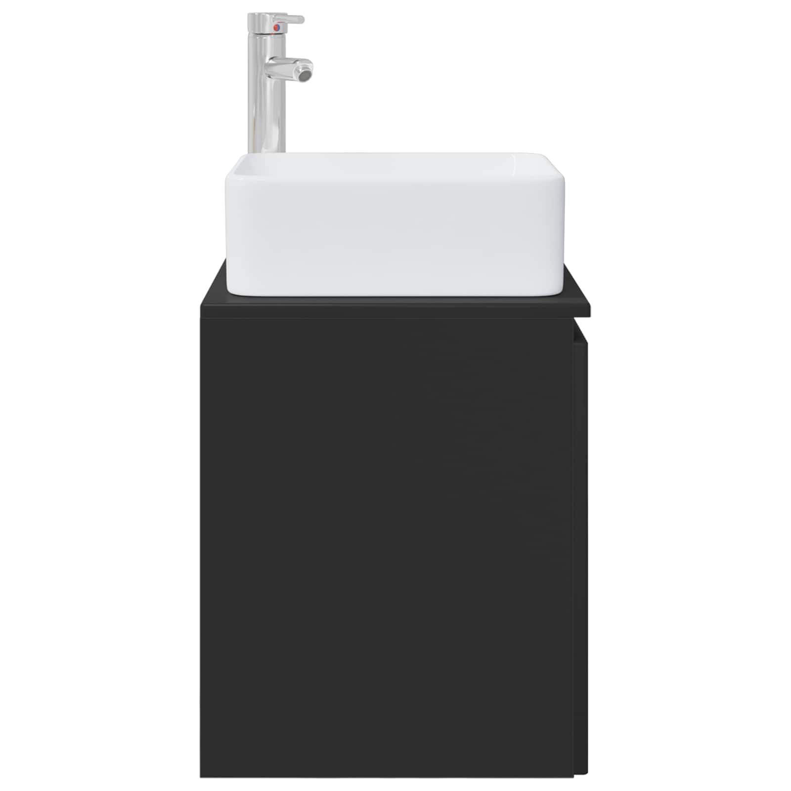 Umivaonik s policom Crna 53 x 35 x 63 cm Konstruirano drvo