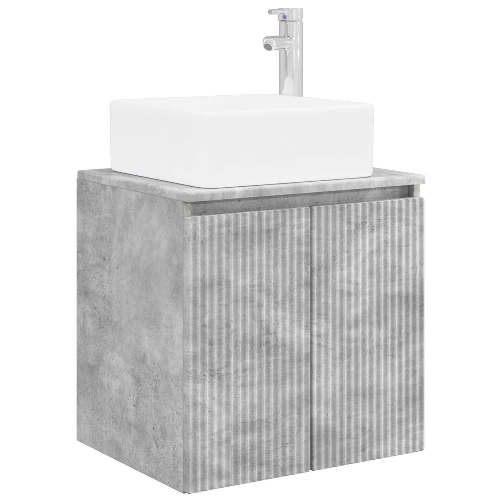 Umivaonik s policom Betonska siva 53 x 35 x 63 cm