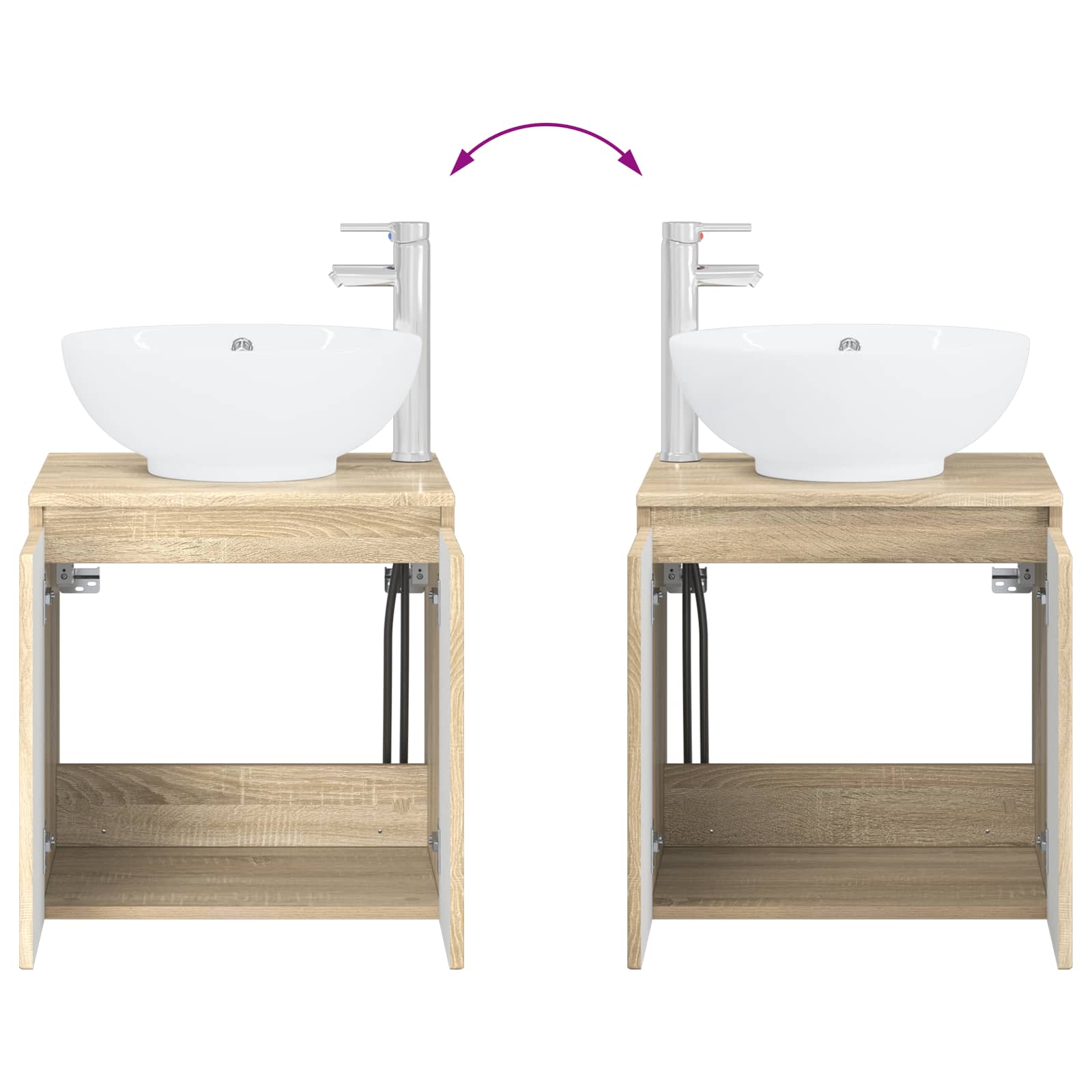 Umivaonik s policom Hrast sonoma 49,5 x 44,5 x 65 cm