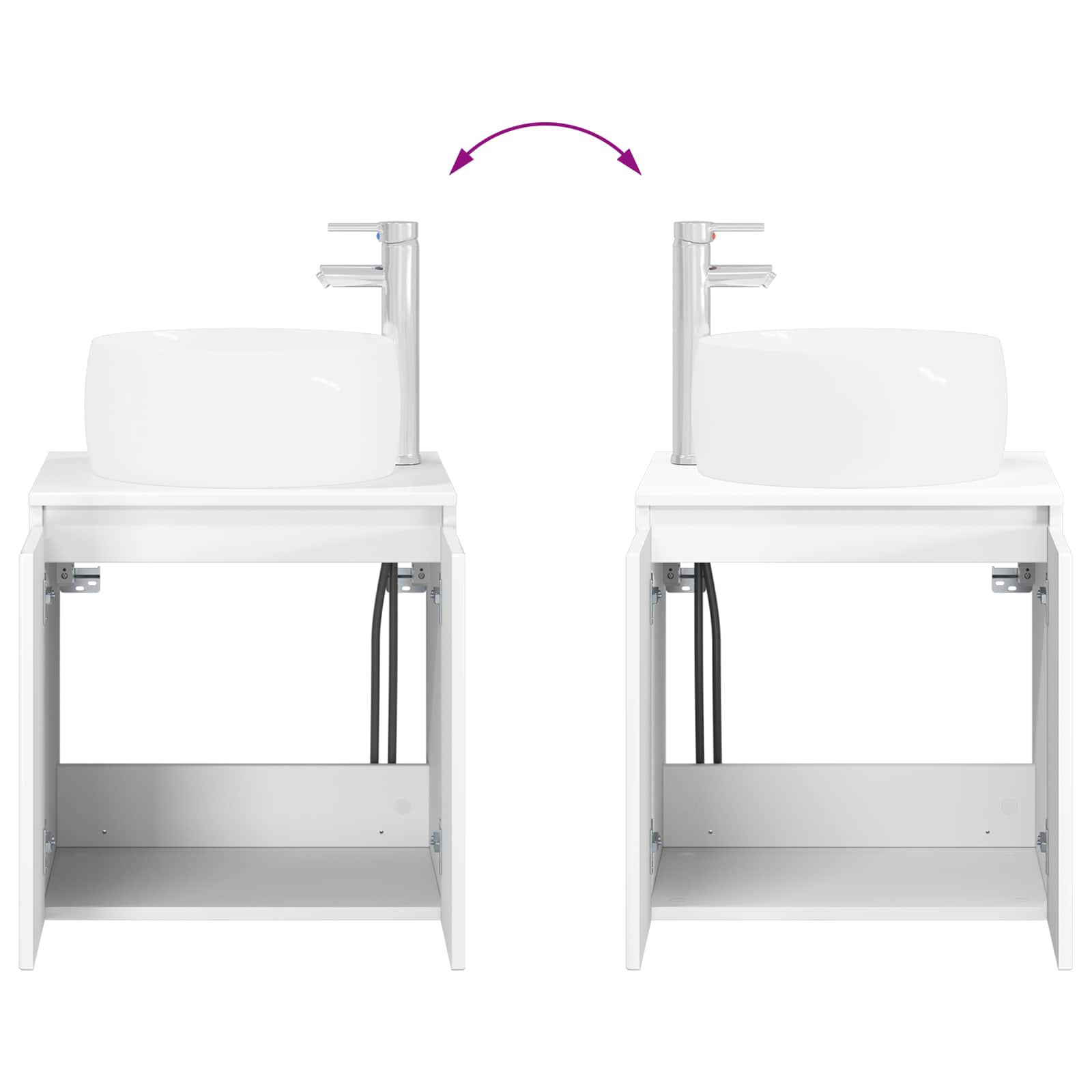 Umivaonik s policom Bijela visokog sjaja 49,5 x 44,5 x 66 cm