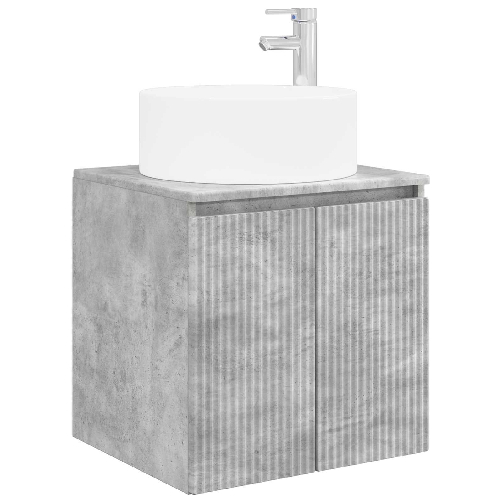 Umivaonik s policom za zid Betonska siva 49,5 x 44,5 x 65,5 cm