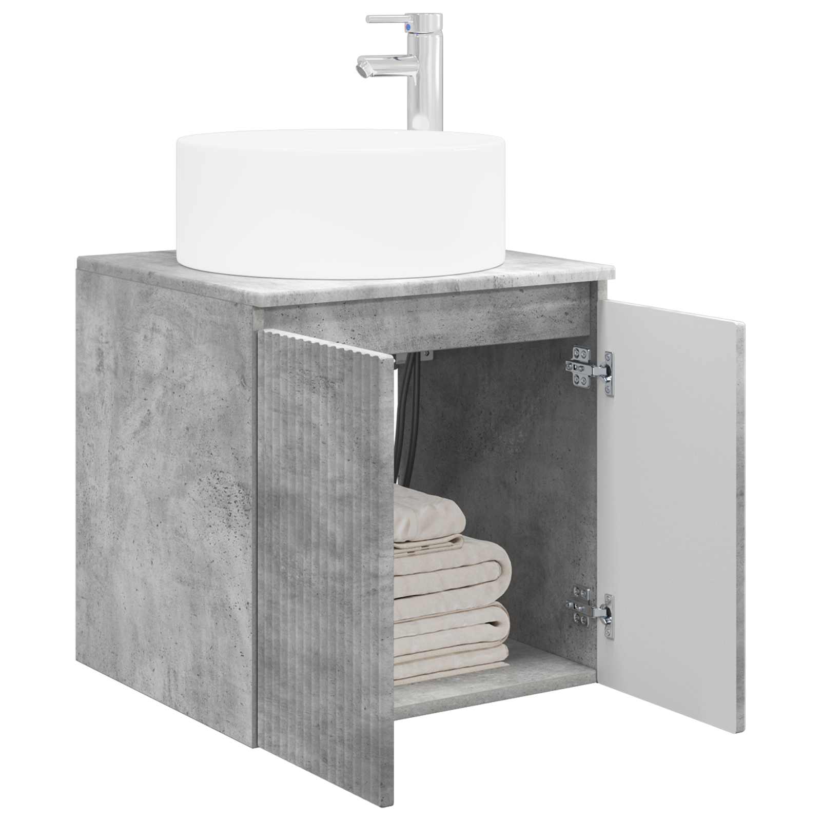 Umivaonik s policom za zid Betonska siva 49,5 x 44,5 x 65,5 cm