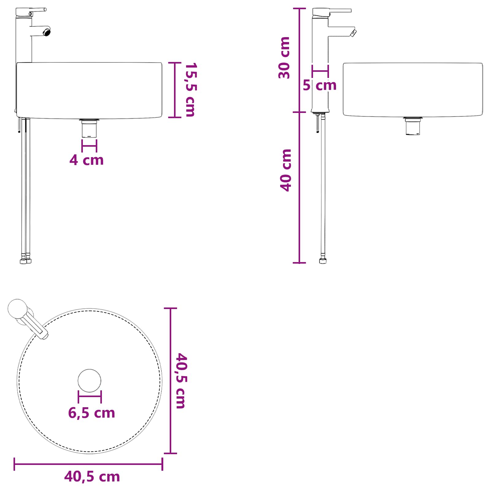 Umivaonik s policom za zid Siva Sonoma 49,5 x 44,5 x 65,5 cm