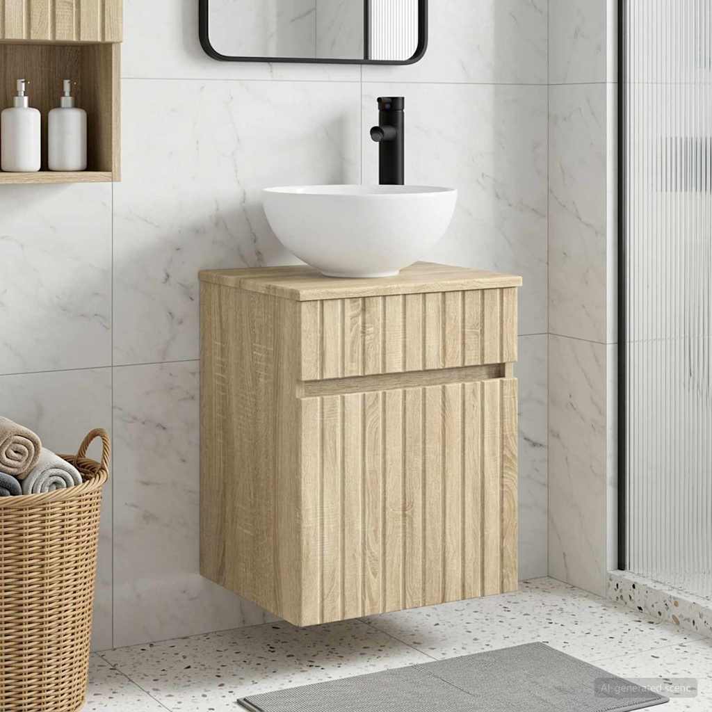 Umivaonik s policom za zid Hrast sonoma 39 x 41 x 64,5 cm