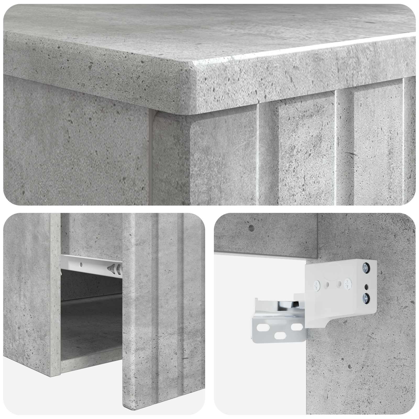 Umivaonik s policom za zid Betonska siva 49 x 41 x 63 cm