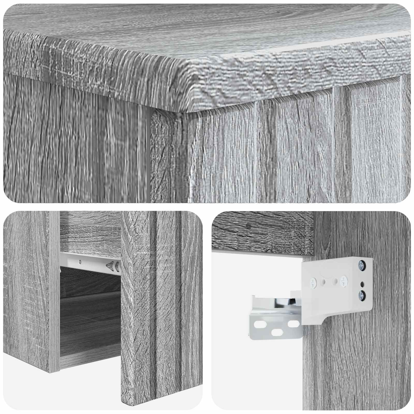 Umivaonik s policom za zid Siva Sonoma 49 x 44,5 x 65 cm