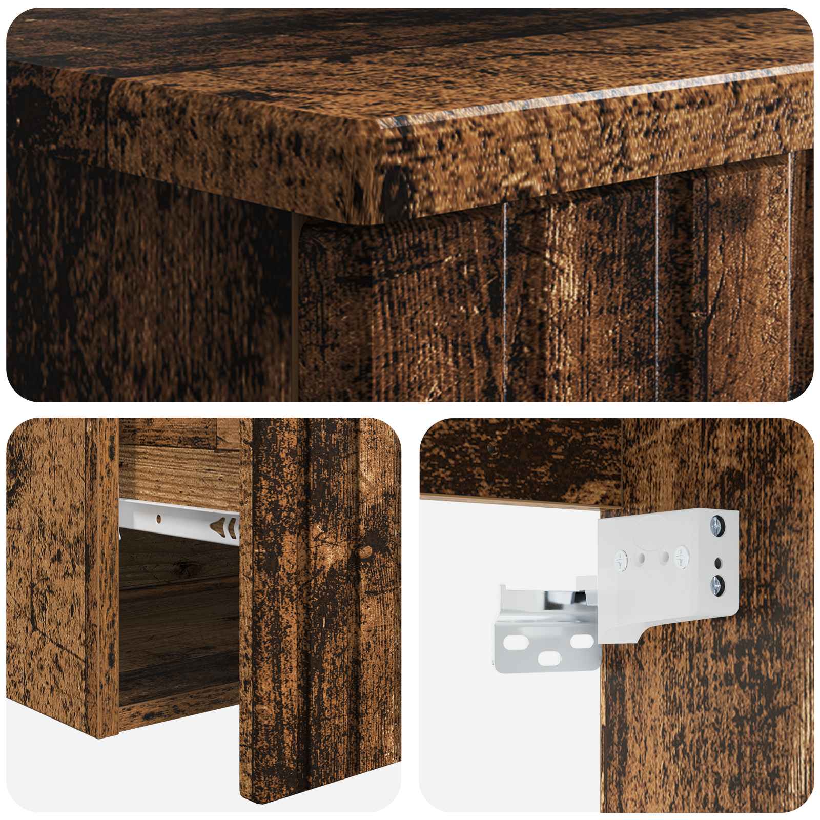 Umivaonik s policom za zid Staro drvo 49 x 44,5 x 66 cm