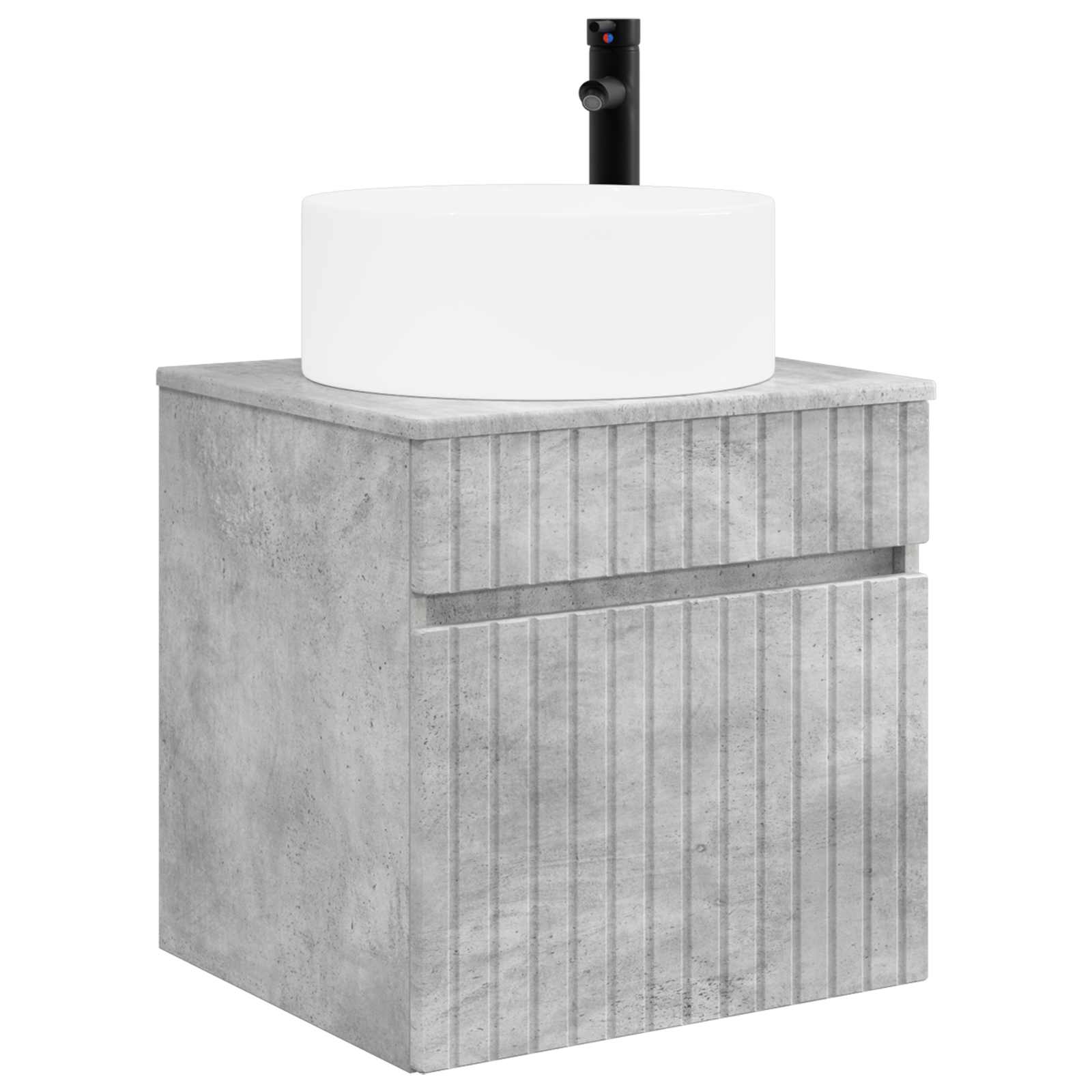 Umivaonik s policom za zid Betonska siva 49 x 44,5 x 65,5 cm