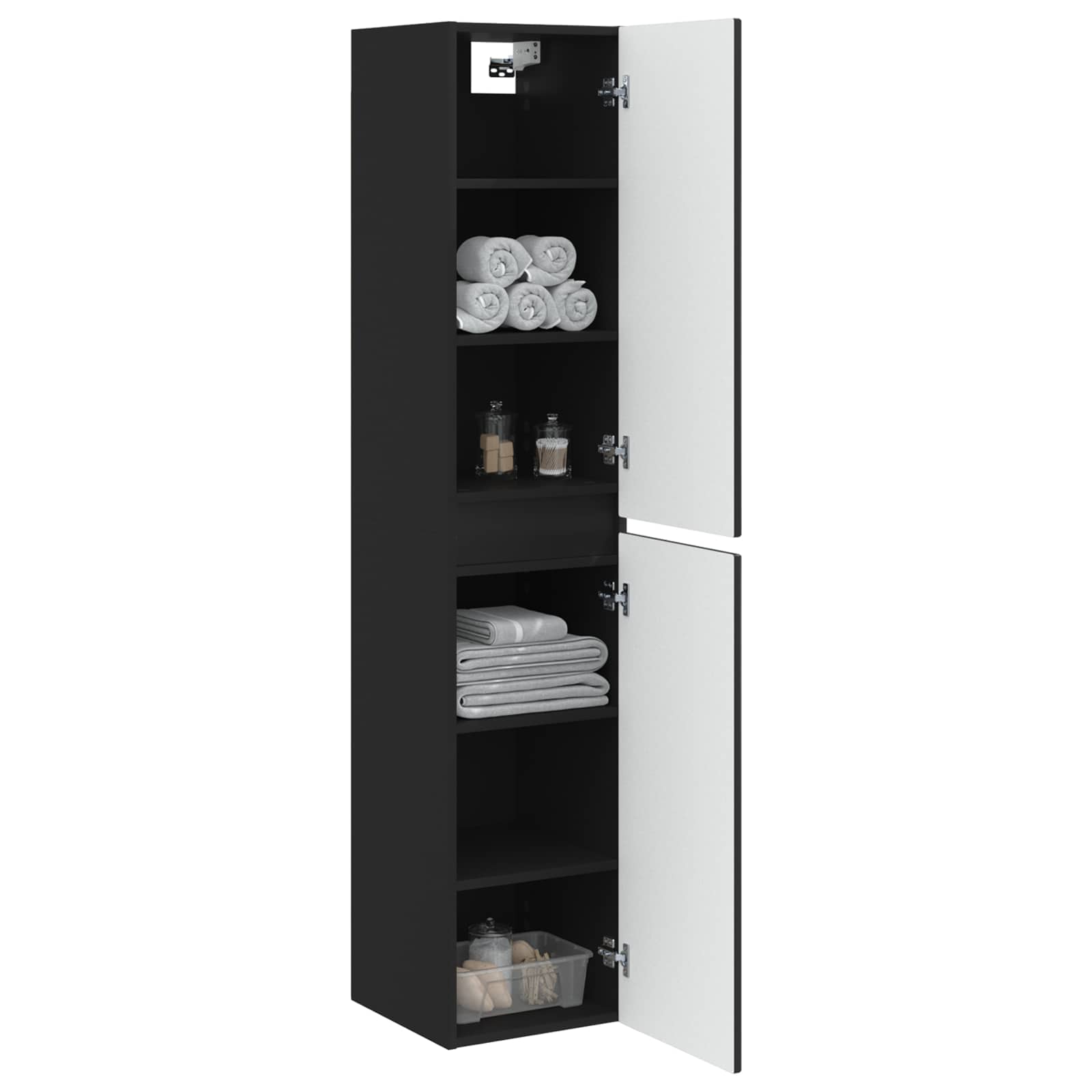 Ormar za Kupaonicu na Zidu Crna 33 x 34,5 x 160 cm