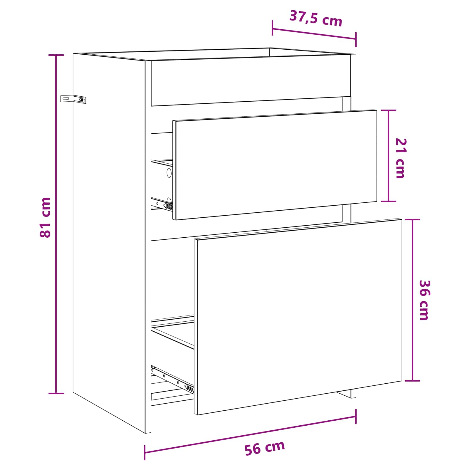 Kabinetski ormarić ispod umivaonika Siva Sonoma