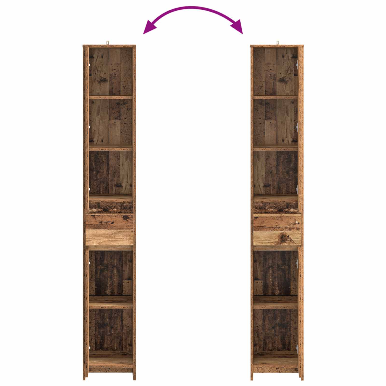 Kupaonski ormar Staro drvo 30 x 33 x 190 cm Konstruirano drvo