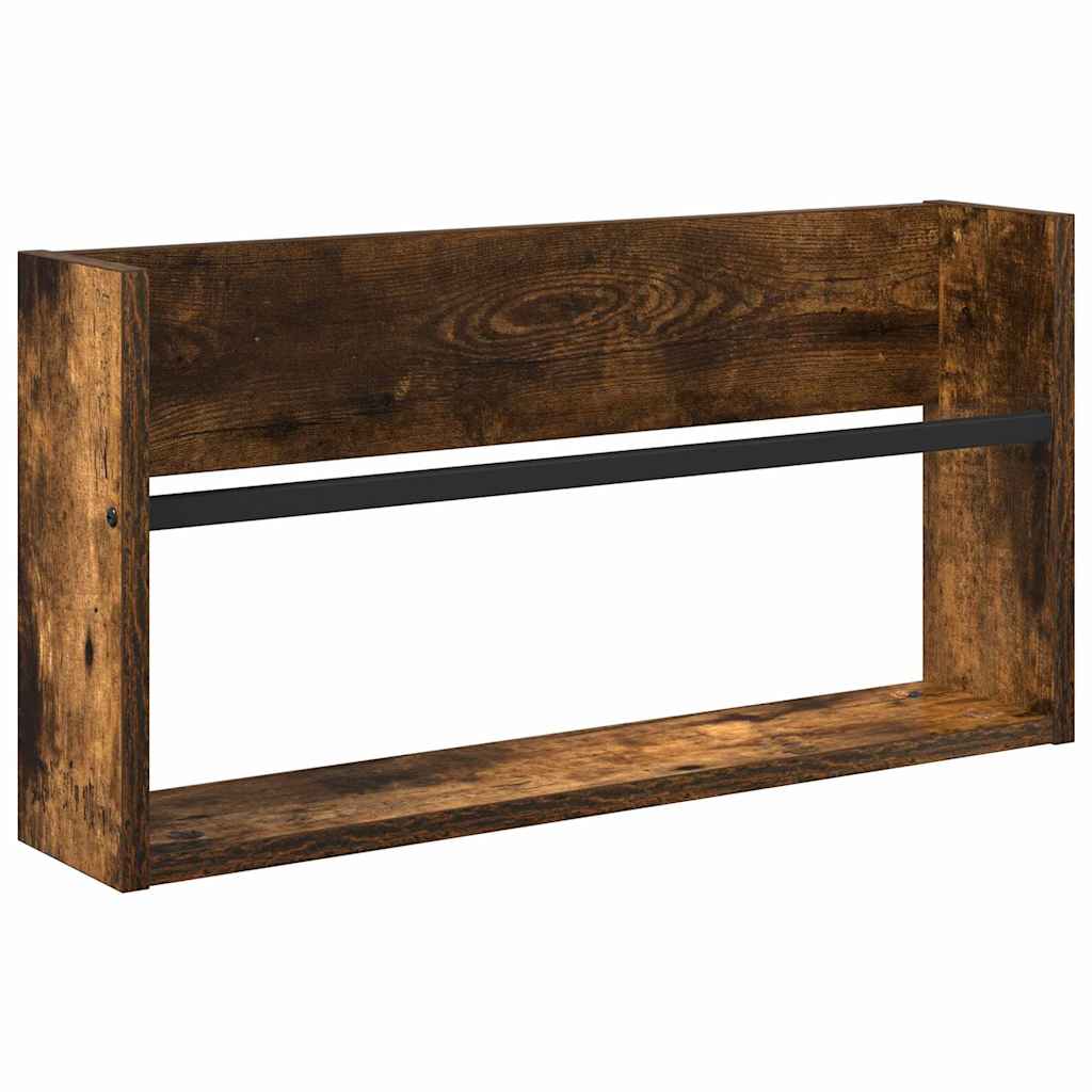 Polica za časopise Zidne 2 pcs Dimljeni hrast 60 x 12 x 30 cm
