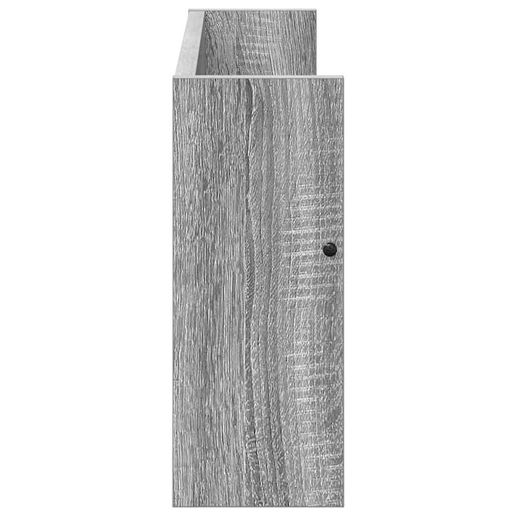 Polica za časopise s policom 2 pcs Siva Sonoma 60 x 12 x 30 cm