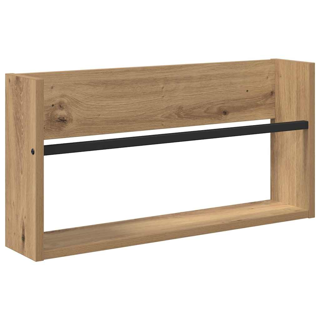 Polica za časopise s policom Umjetnički hrast 60 x 12 x 30 cm
