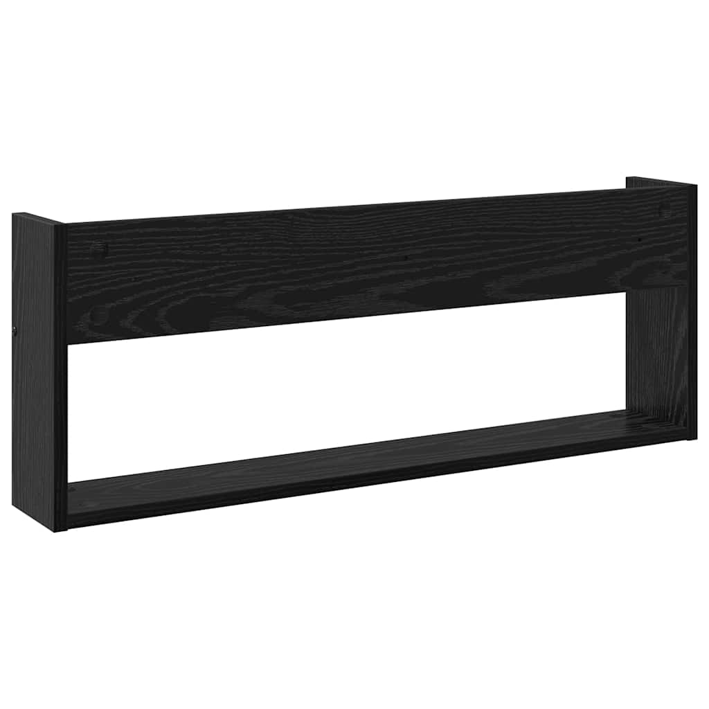 Polica za časopise s policom 2 pcs Crni hrast 80 x 12 x 30 cm