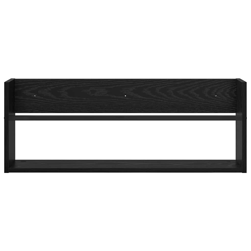 Polica za časopise s policom 2 pcs Crni hrast 80 x 12 x 30 cm