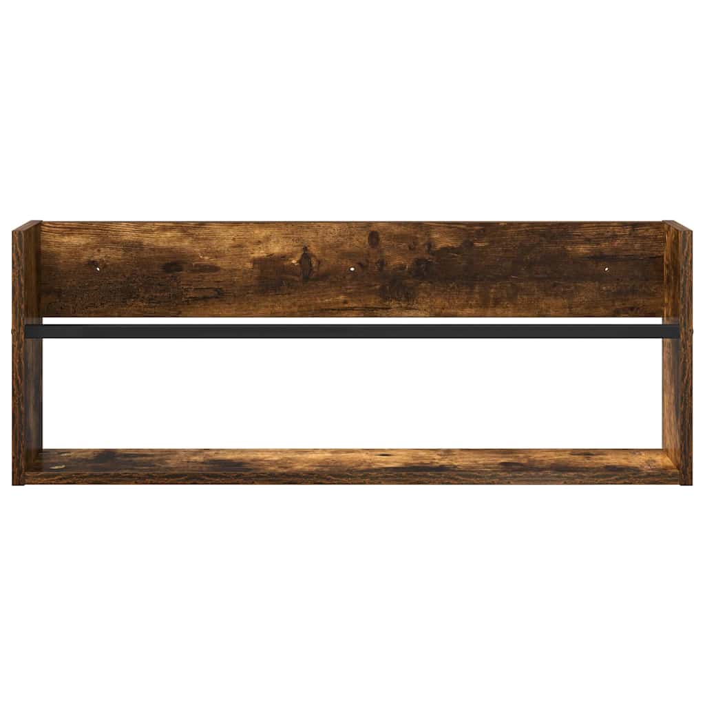 Polica za časopise s policom Dimljeni hrast 80 x 12 x 30 cm