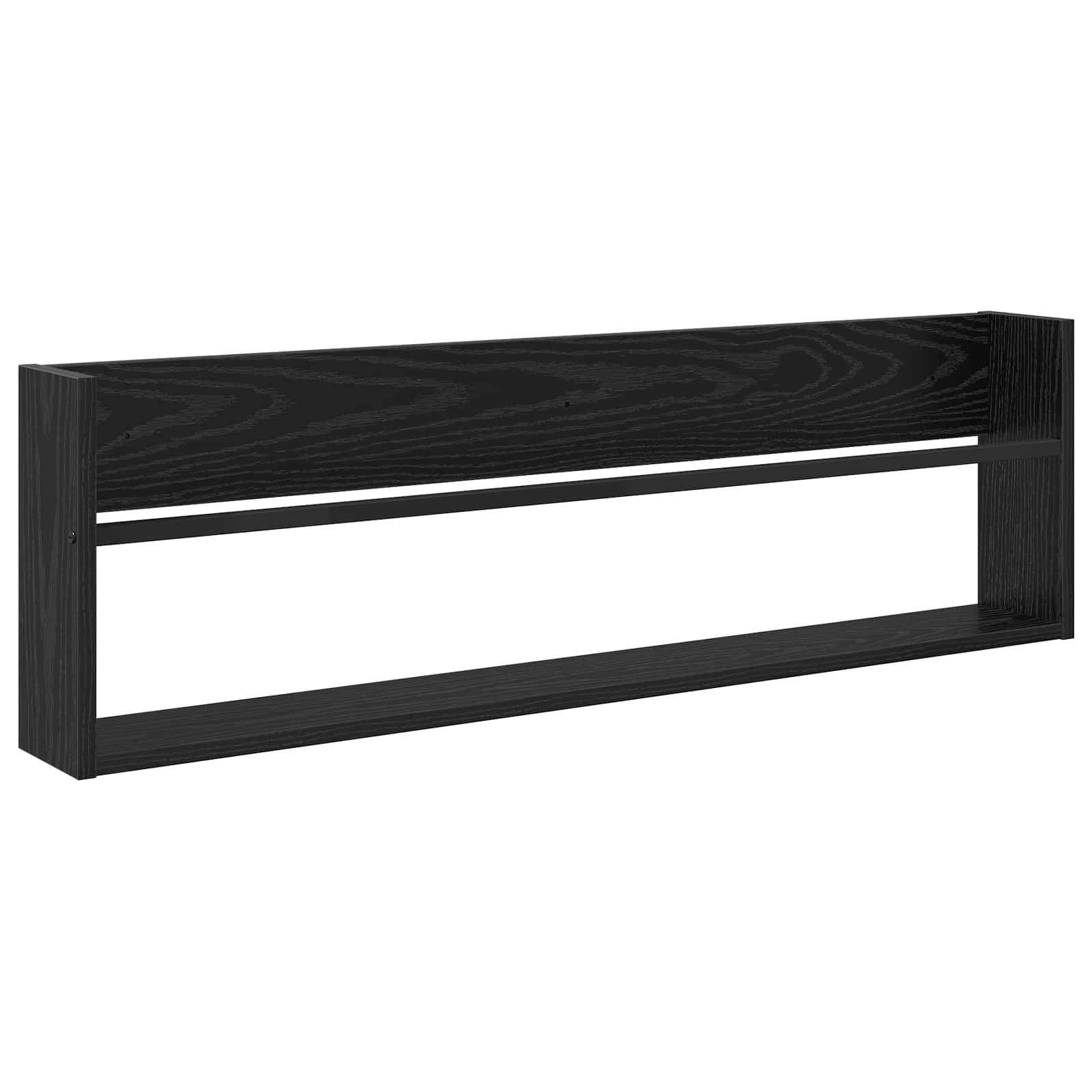Polica za časopise s policom 2 pcs Crni hrast 100 x 12 x 30 cm