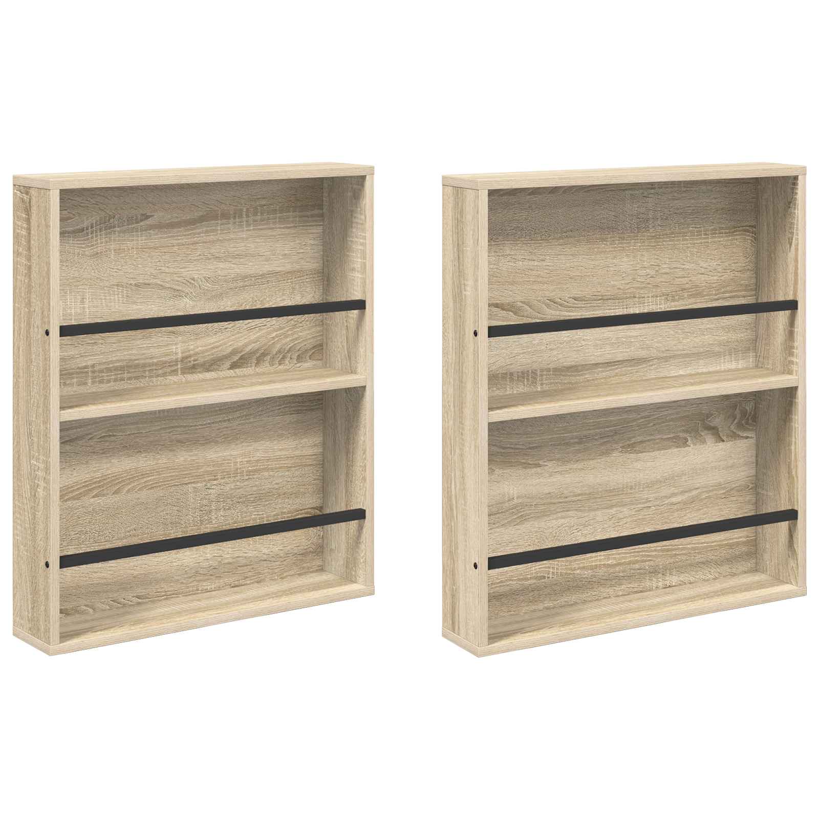 Polica za časopise s policom 2 pcs Sonoma hrast 60 x 12 x 70 cm