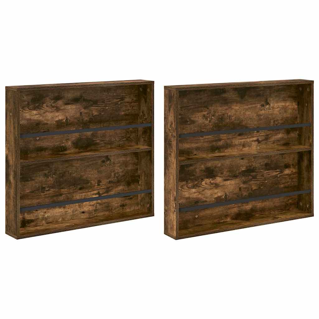 Polica za časopise Zidne 2 pcs Dimljeni hrast 80 x 12 x 70 cm