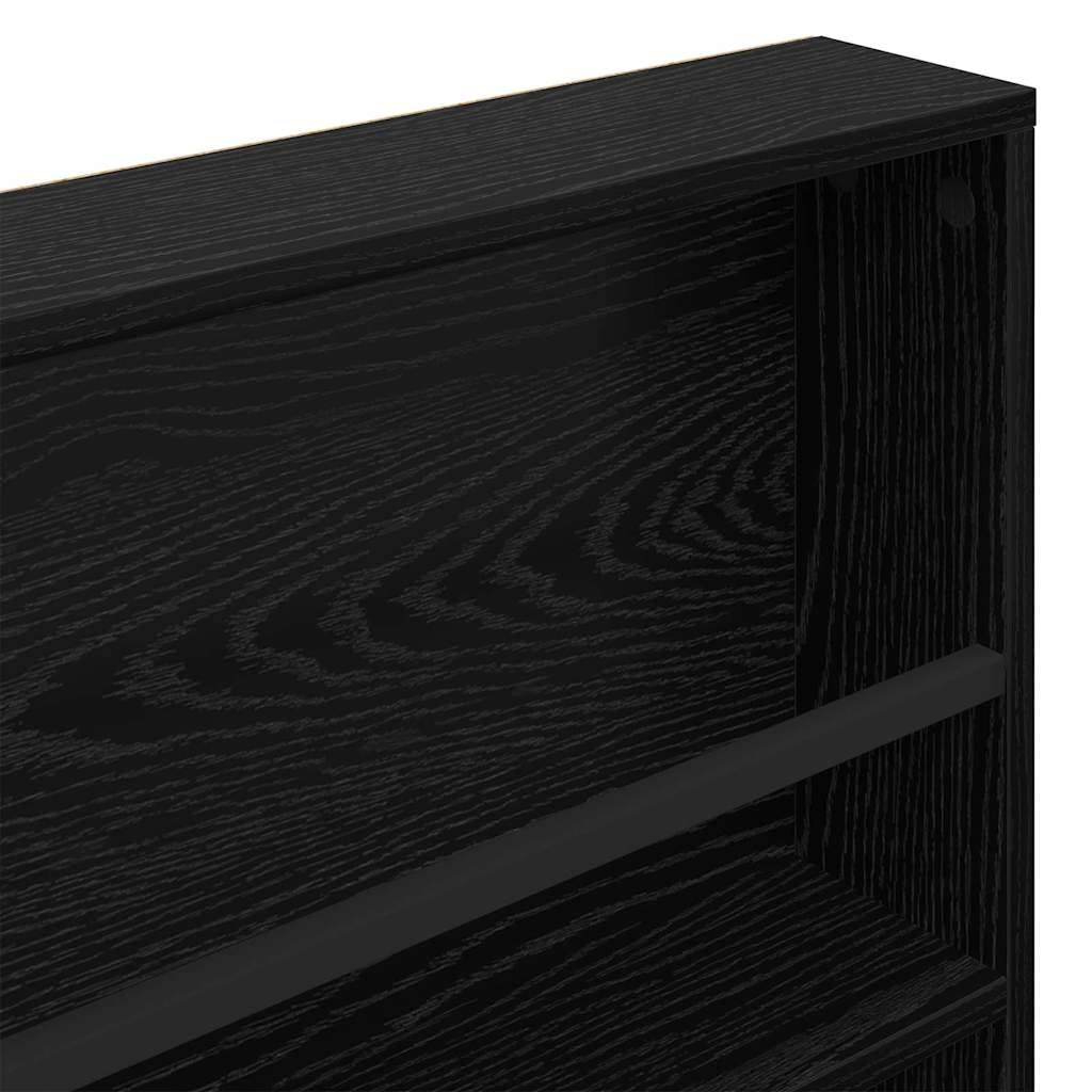 Polica za časopise s policom 2 pcs Crni hrast 100 x 12 x 70 cm