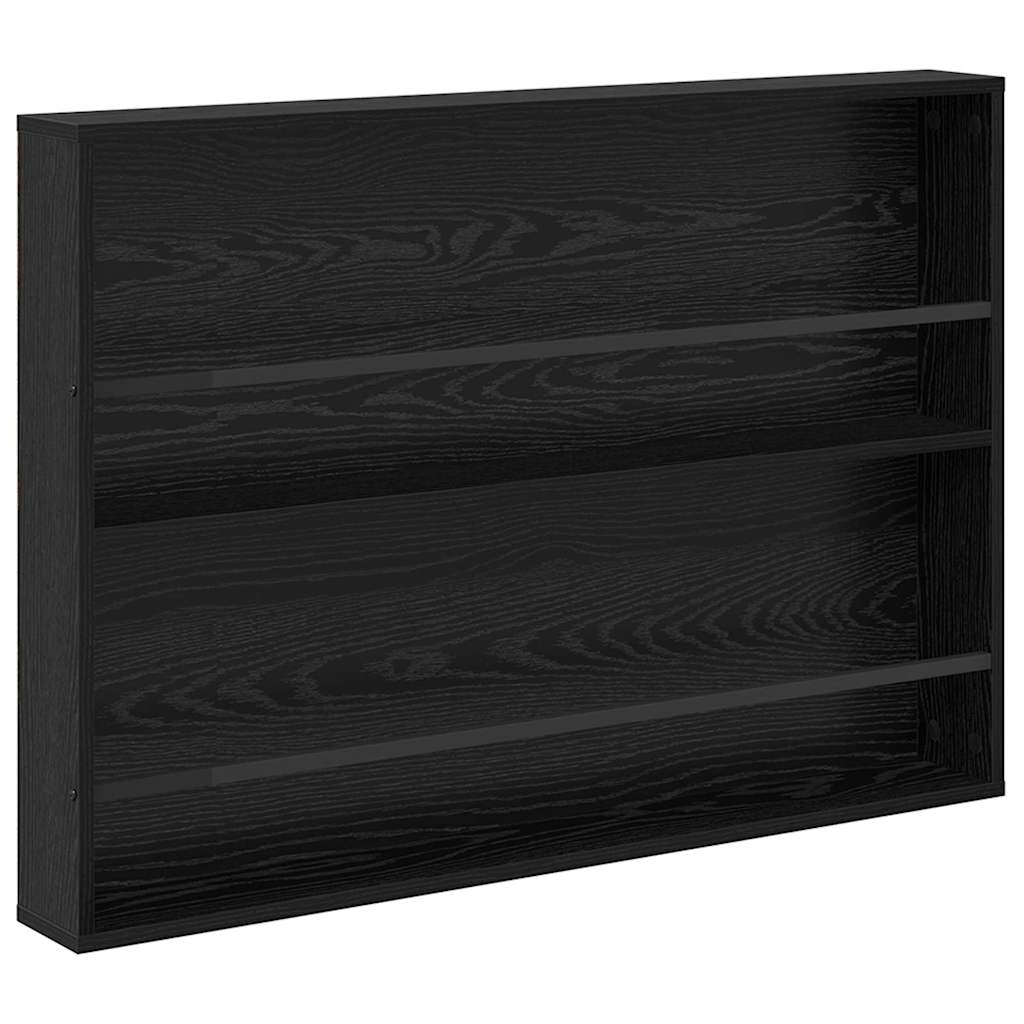 Polica za časopise s policom 2 pcs Crni hrast 100 x 12 x 70 cm