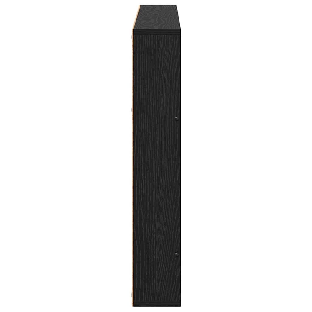 Polica za časopise s policom 2 pcs Crni hrast 100 x 12 x 70 cm