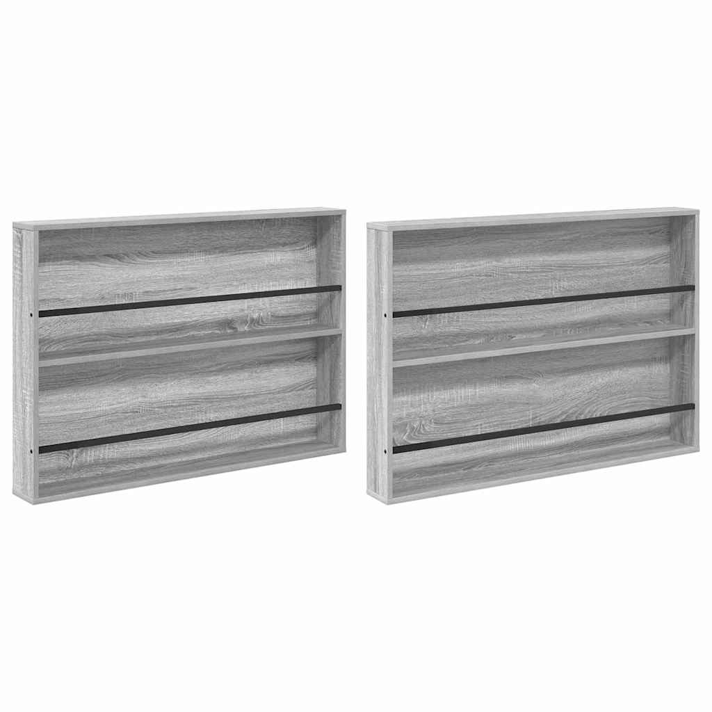 Polica za časopise s policom 2 pcs Siva Sonoma 100 x 12 x 70 cm