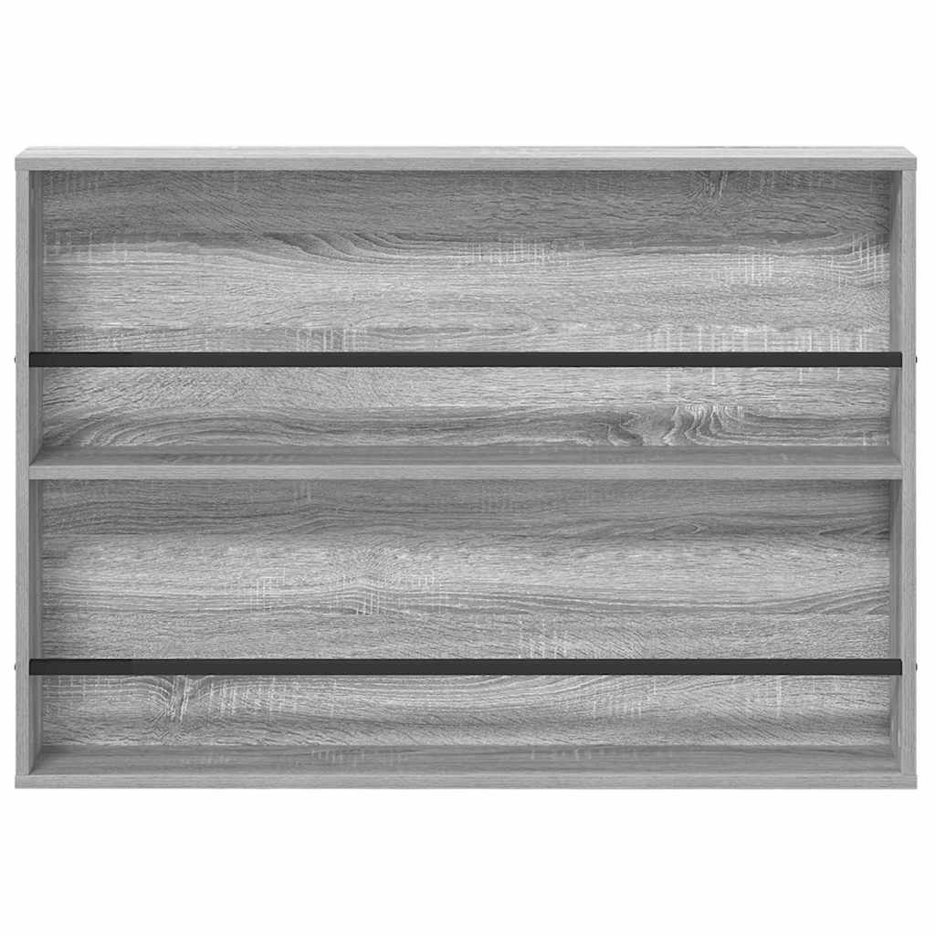 Polica za časopise s policom 2 pcs Siva Sonoma 100 x 12 x 70 cm